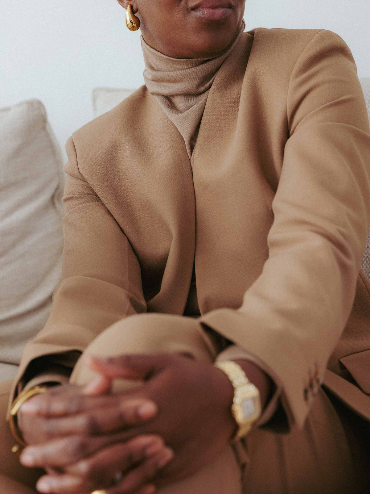 SIENNA WOOL COLLARLESS SUIT JACKET