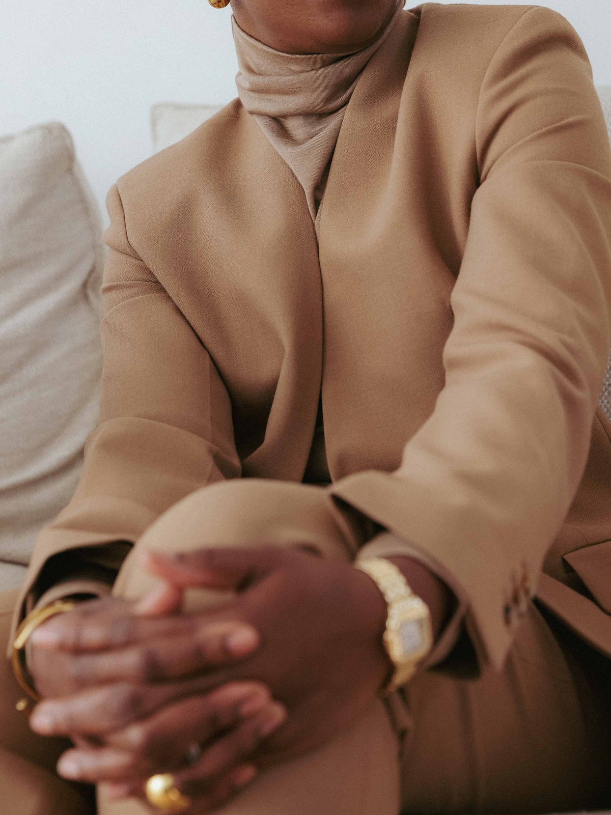 SIENNA WOOL COLLARLESS SUIT JACKET