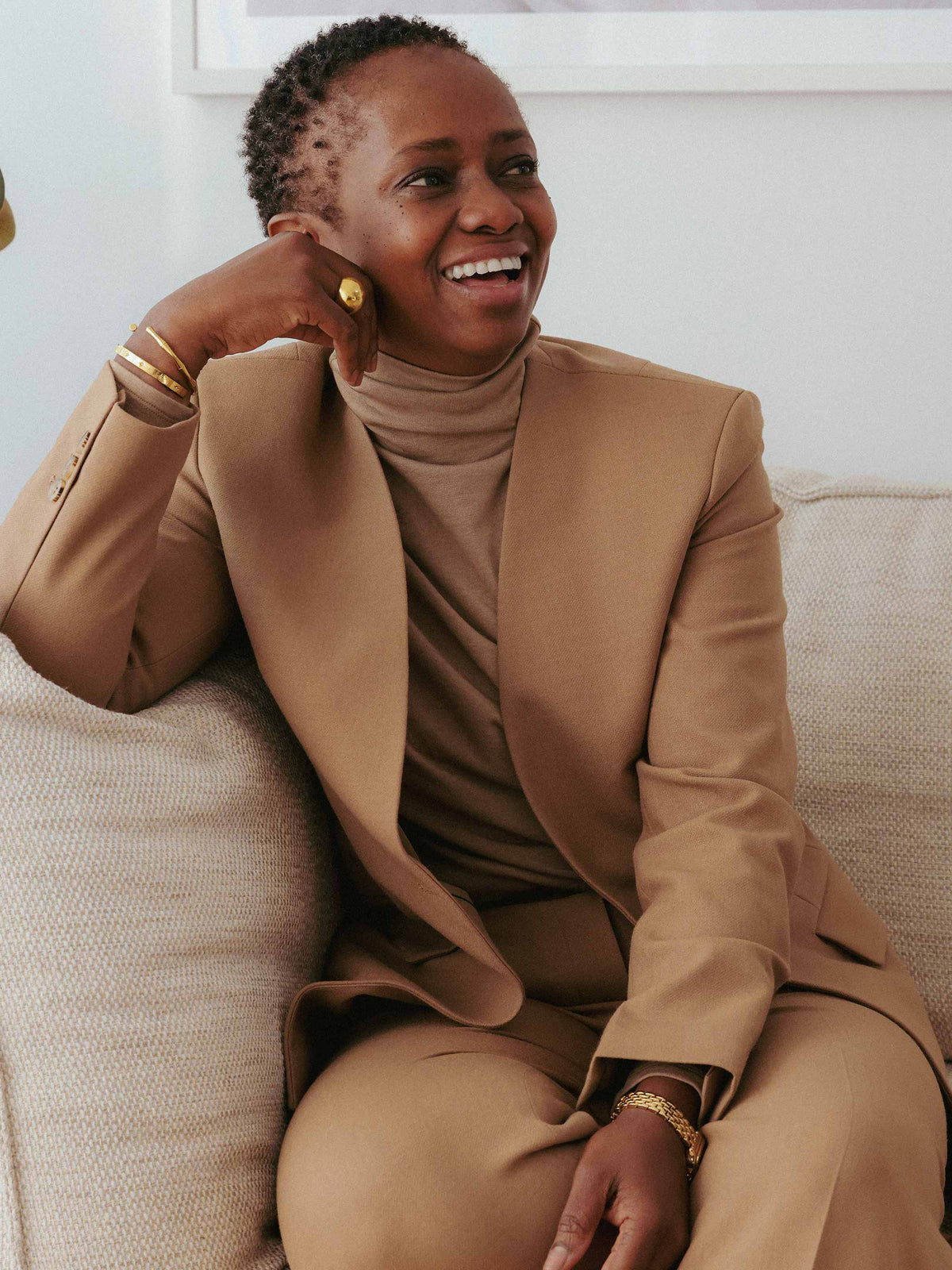 SIENNA WOOL COLLARLESS SUIT JACKET