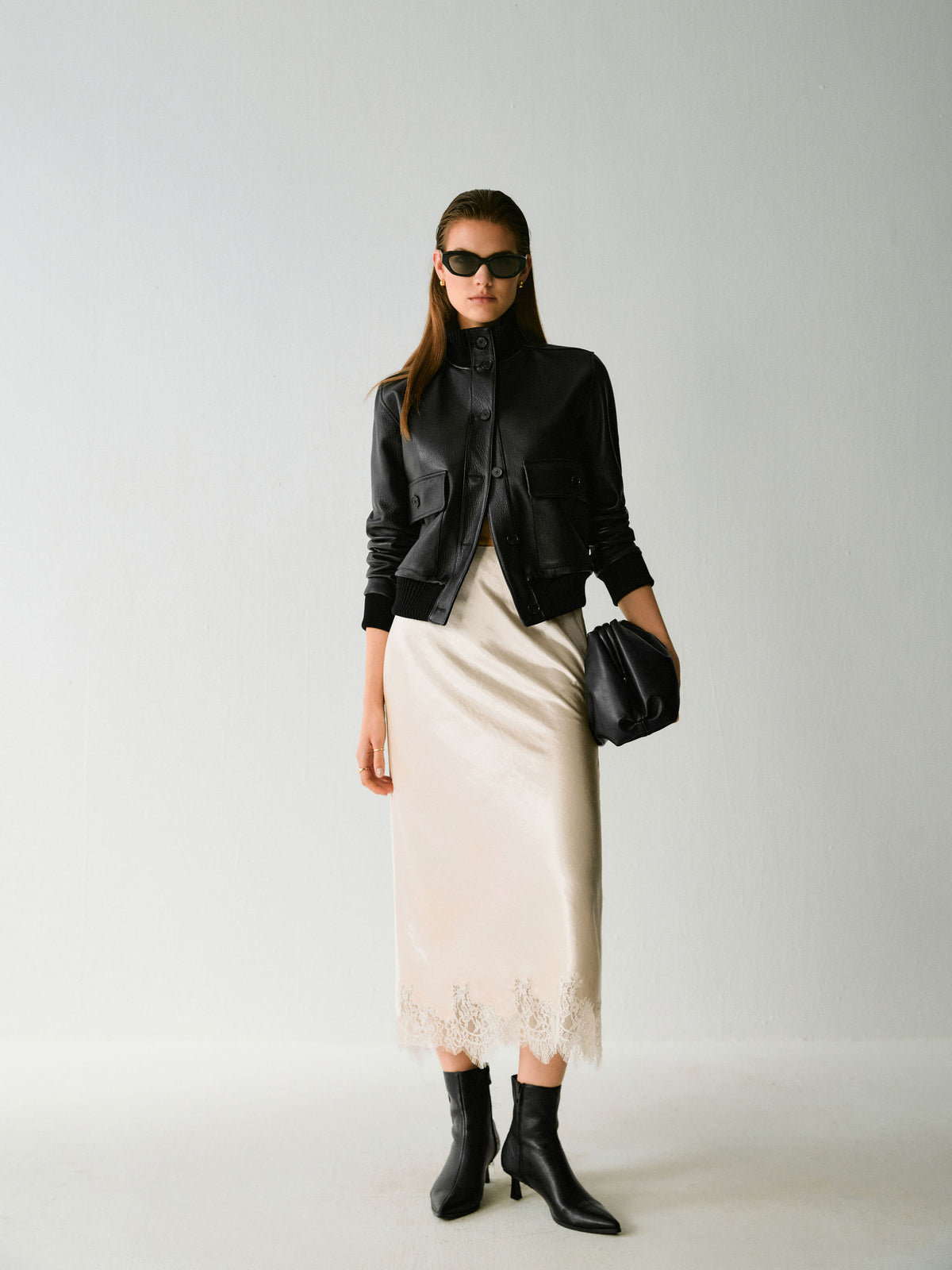 Isolde Leather Bomber Jacket