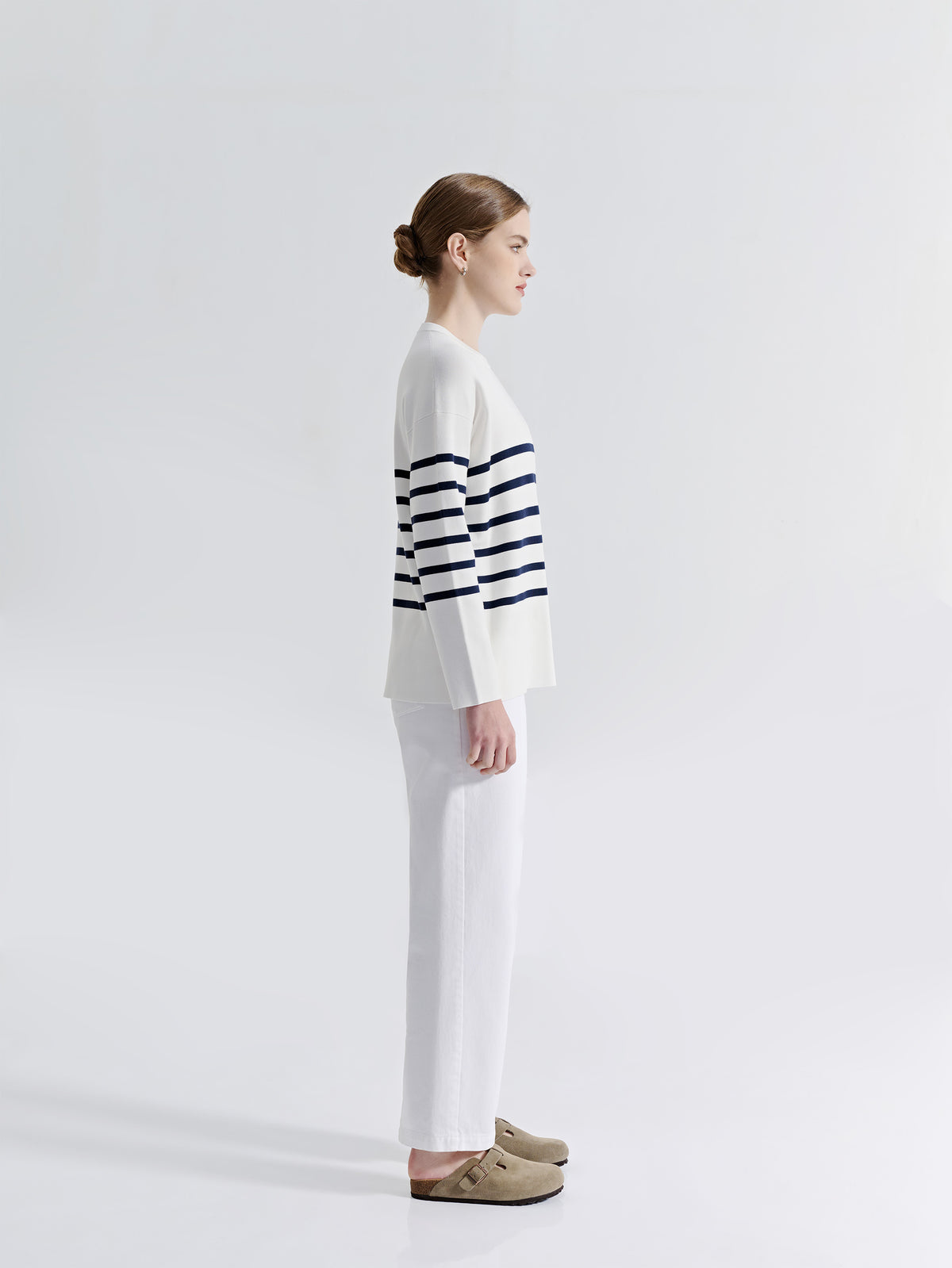 OVERSIZED CREW NECK STRIPED SWEATER