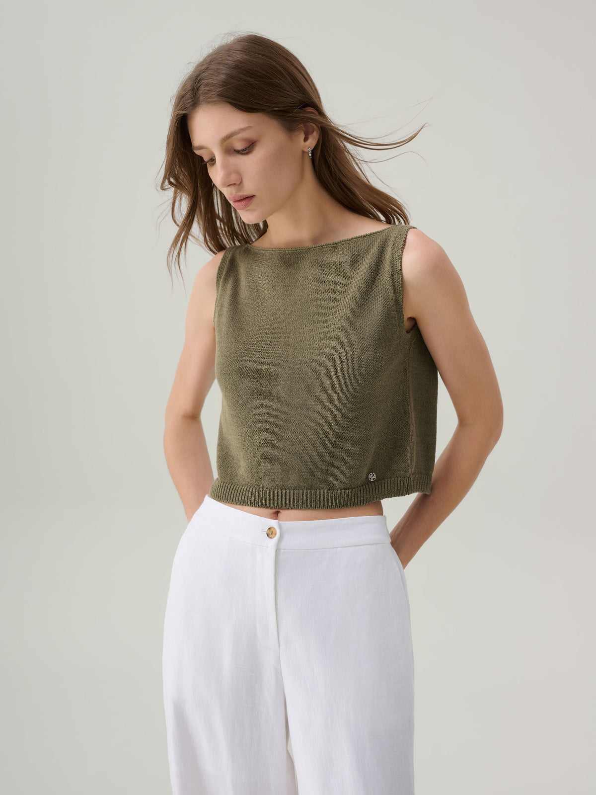 Ari Cropped Knit Tank Top
