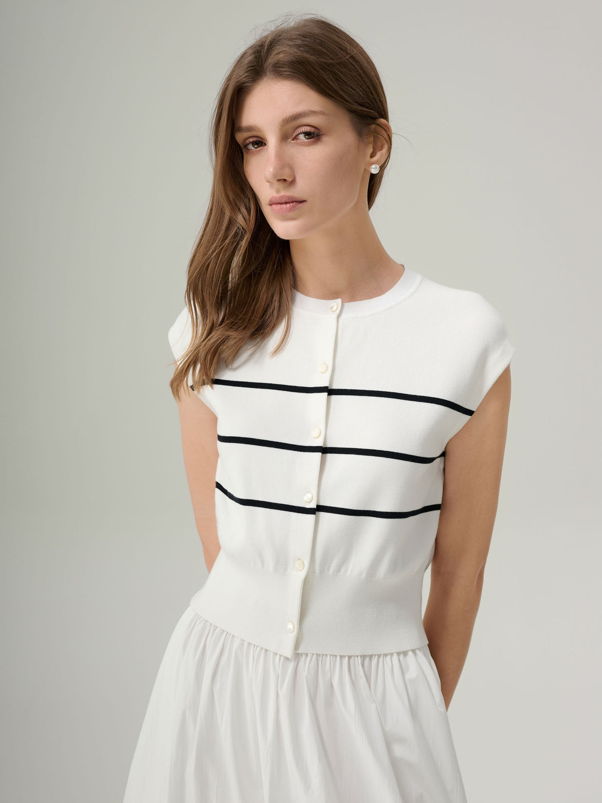 Lena Striped Button Up Top