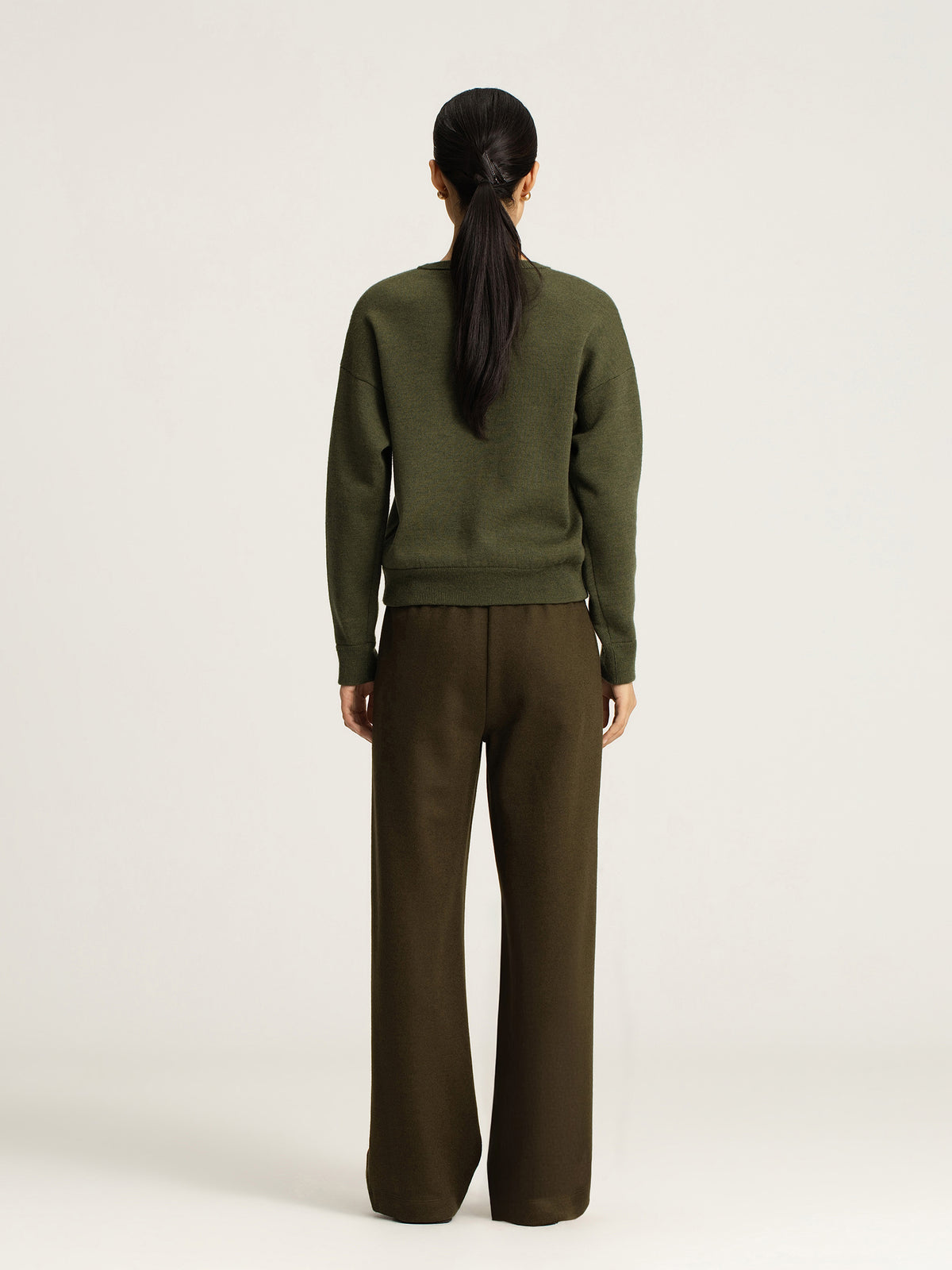 Leni Wool/Cotton Wide Leg Pants