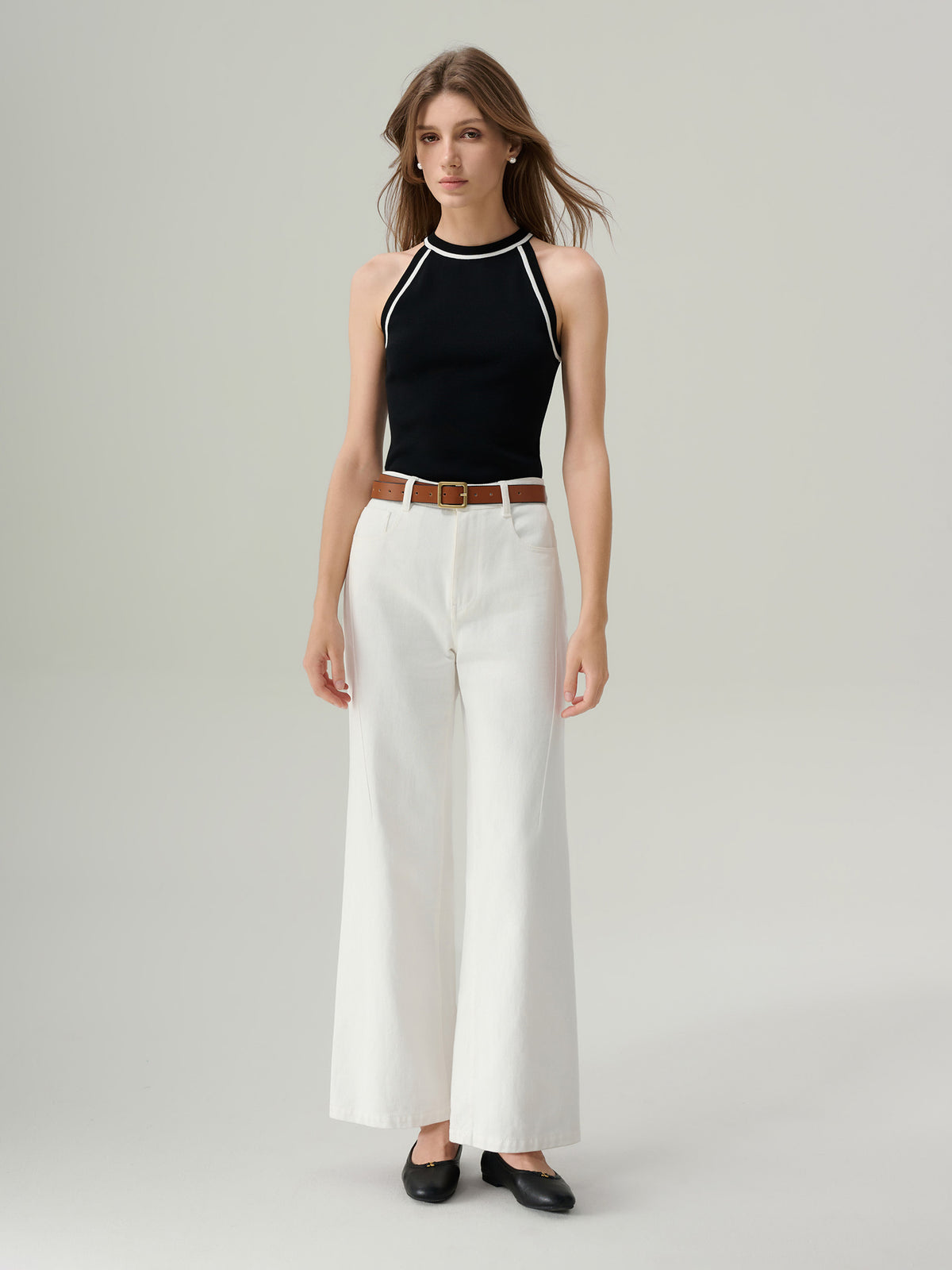 Eleanor White Wide Leg Jeans