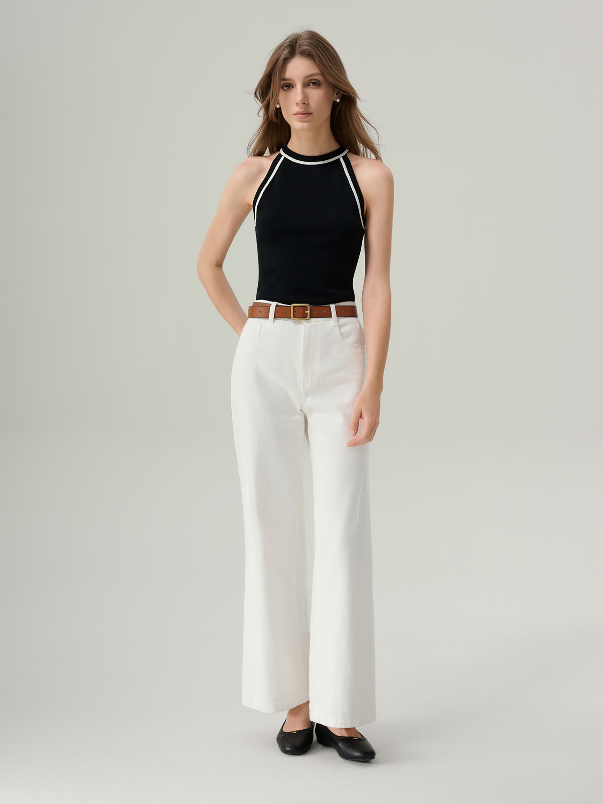 Eleanor White Wide Leg Jeans