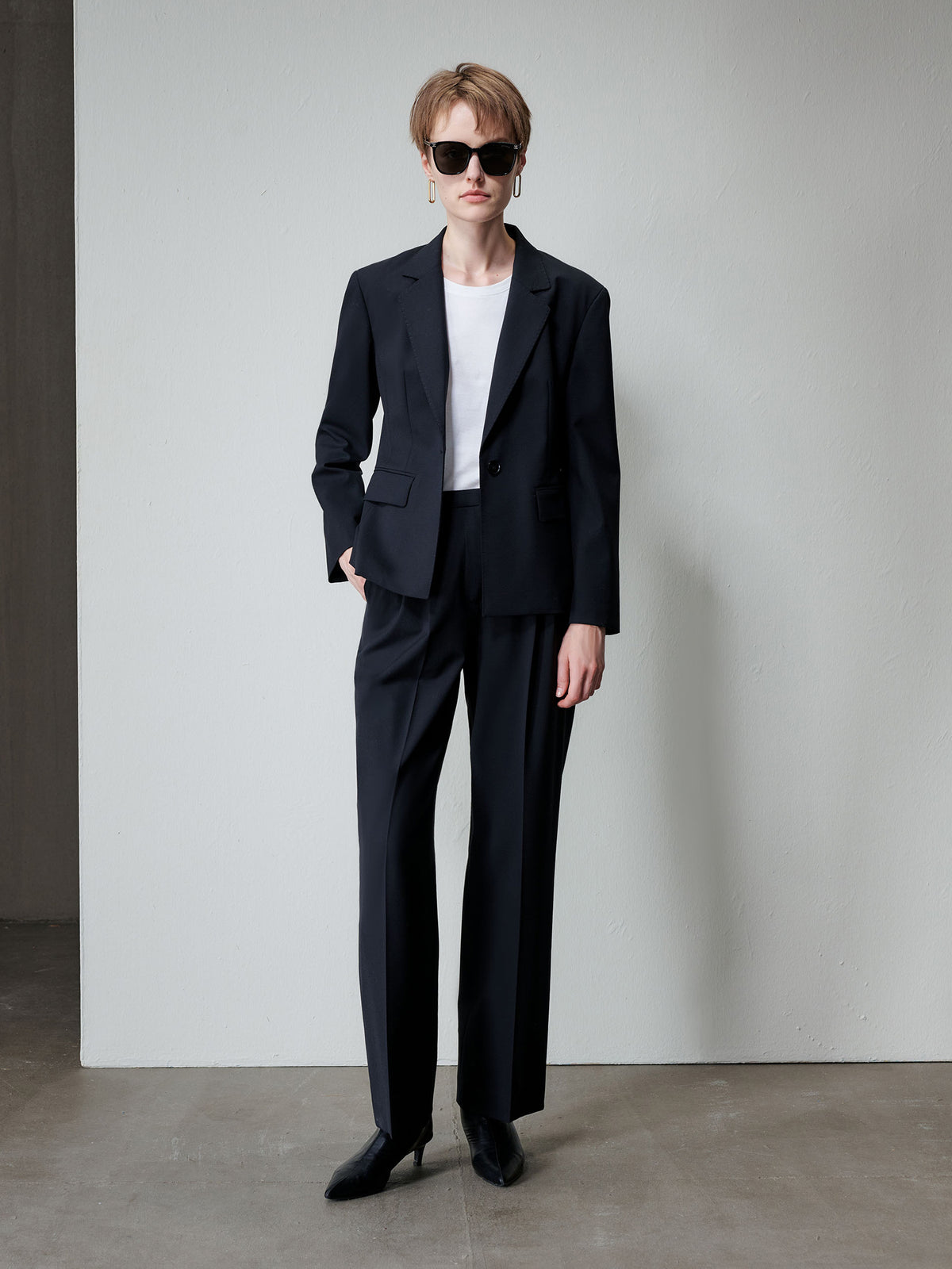 Martin Wide Leg Wool Trousers