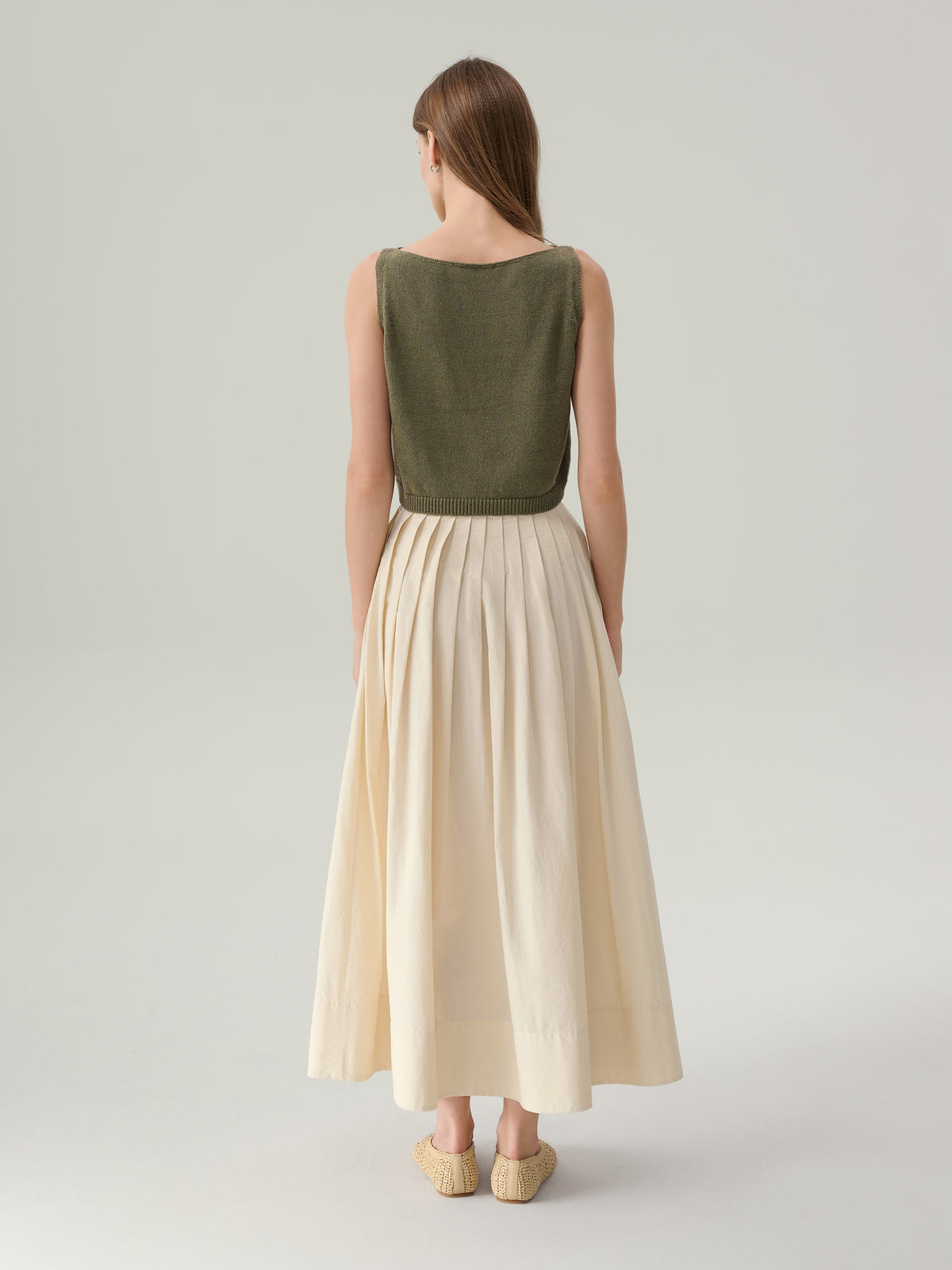 Sunny Cotton Midi Skirt