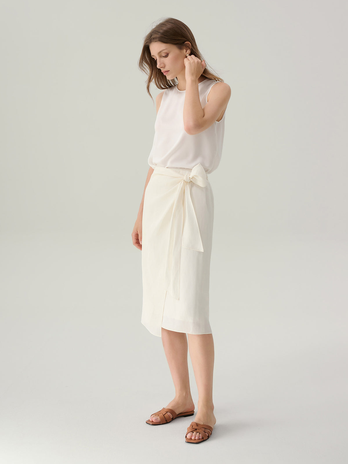 Scout Linen Wrap Midi Skirt