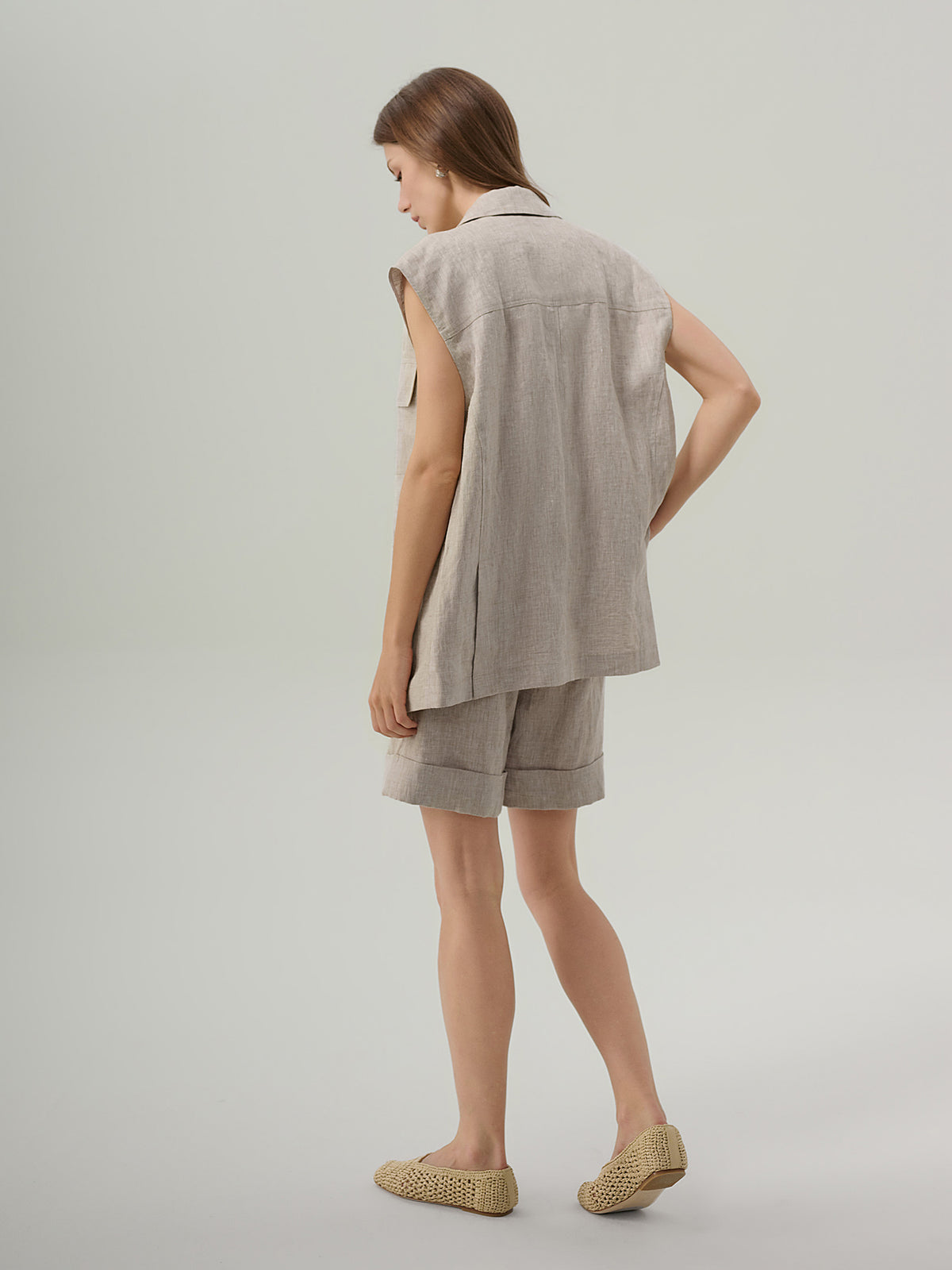 Josephine Oversized Linen Vest