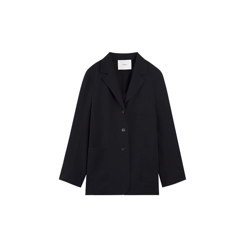 RELAXED CREPE BLAZER W/ BACK DETAIL