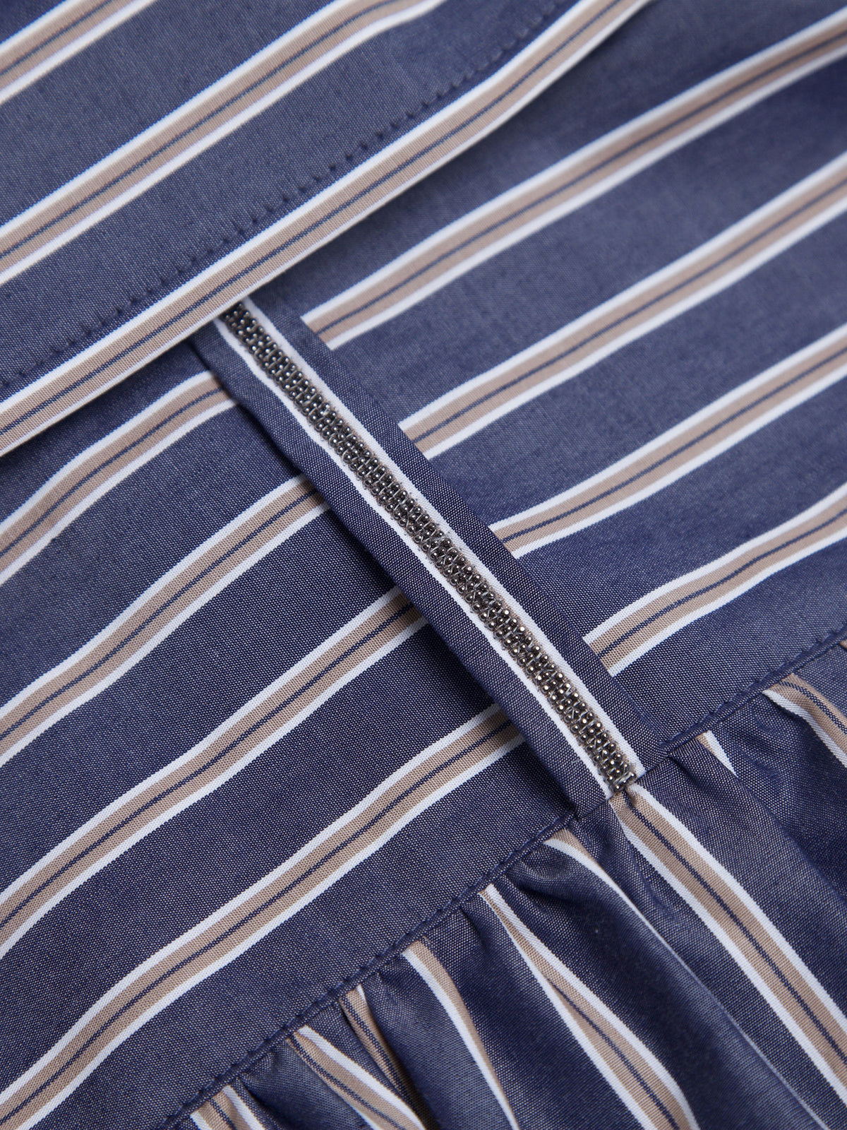 Sybil Striped Cotton Button Down Top