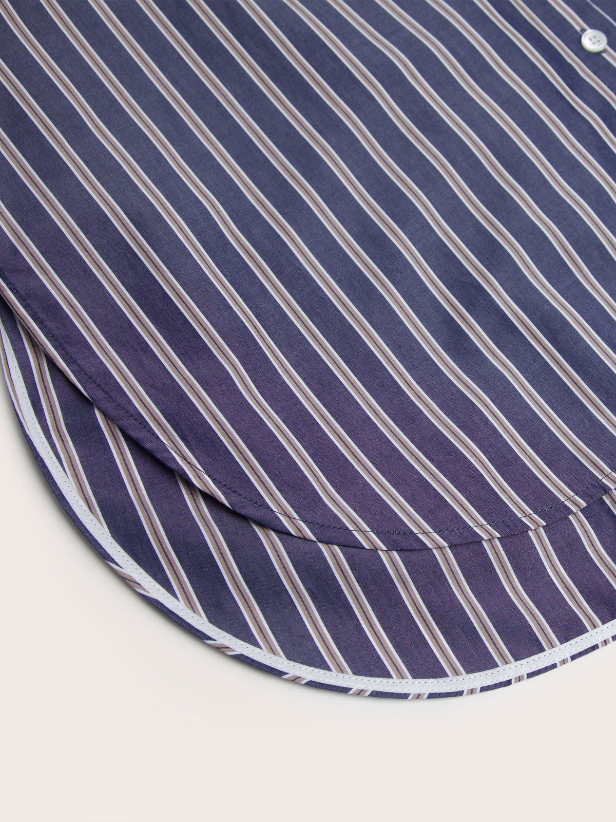 Sybil Striped Cotton Button Down Top