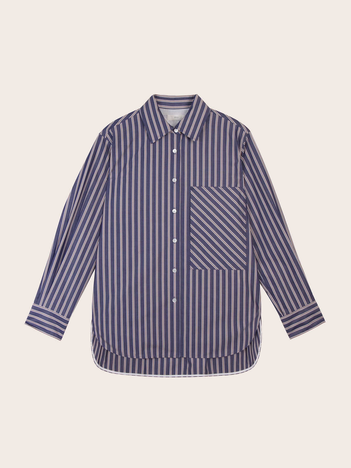 Sybil Striped Cotton Button Down Top