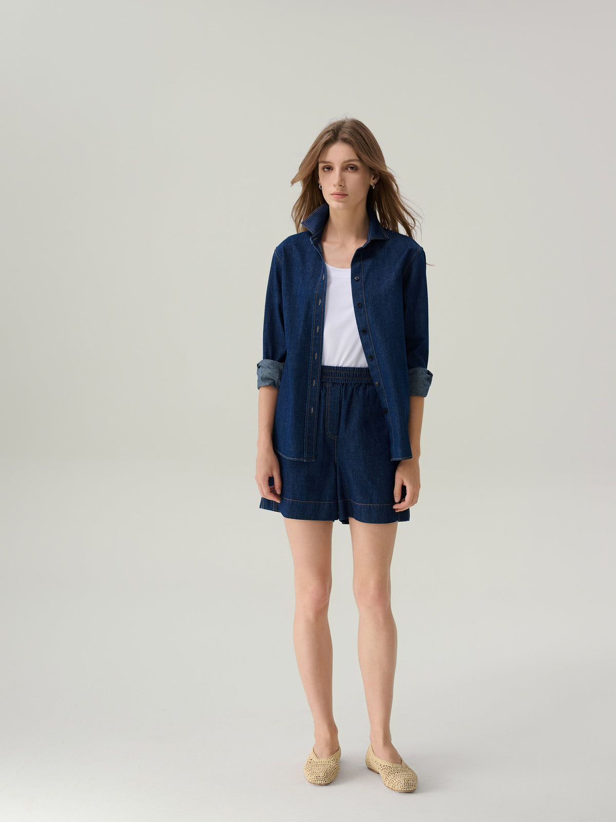 Daphne Dark Denim Button Down Top