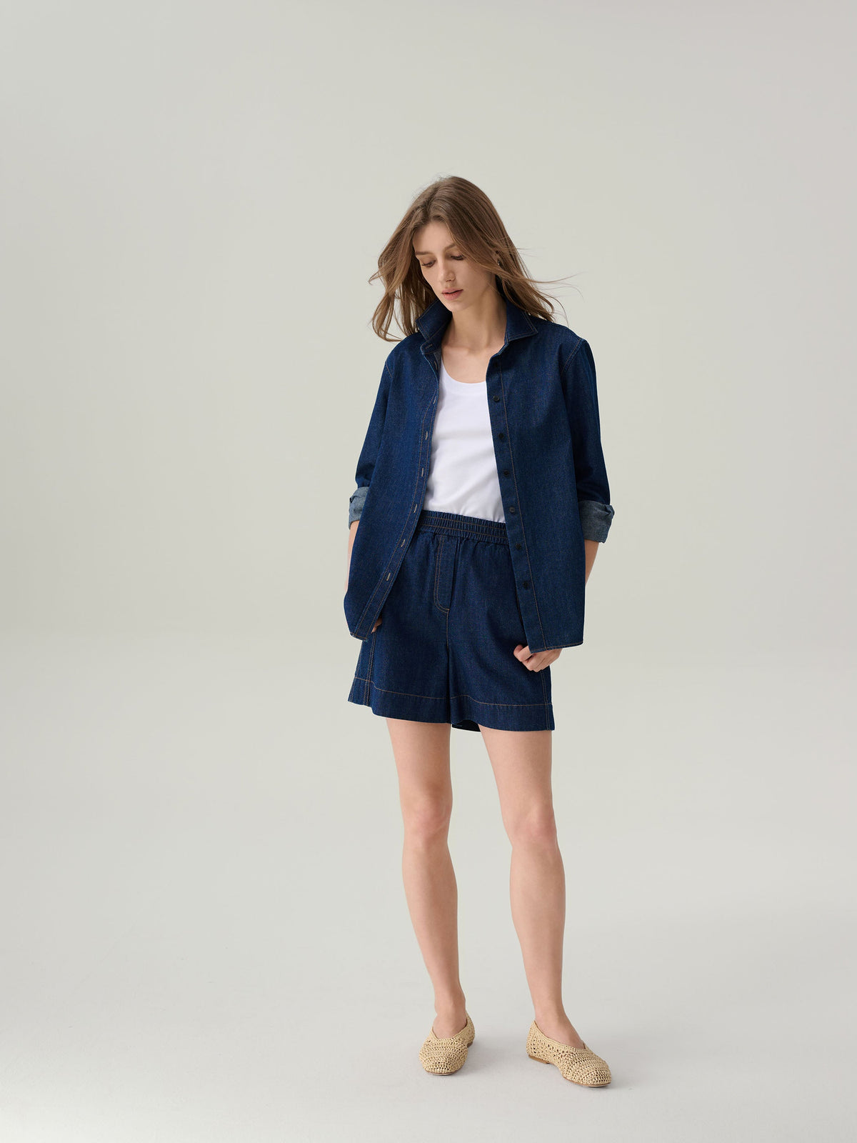 Daphne Dark Denim Button Down Top