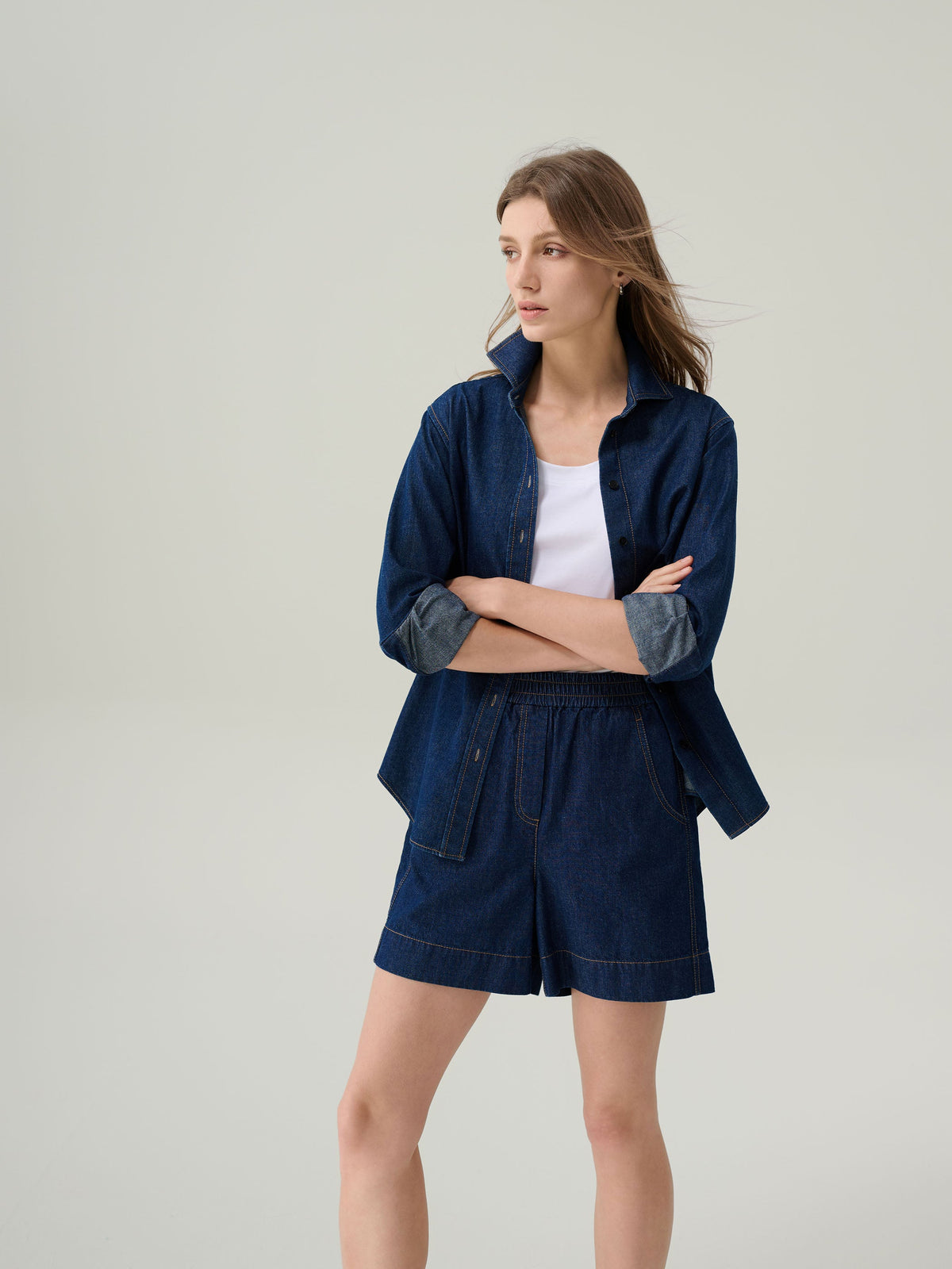 Daphne Dark Denim Button Down Top