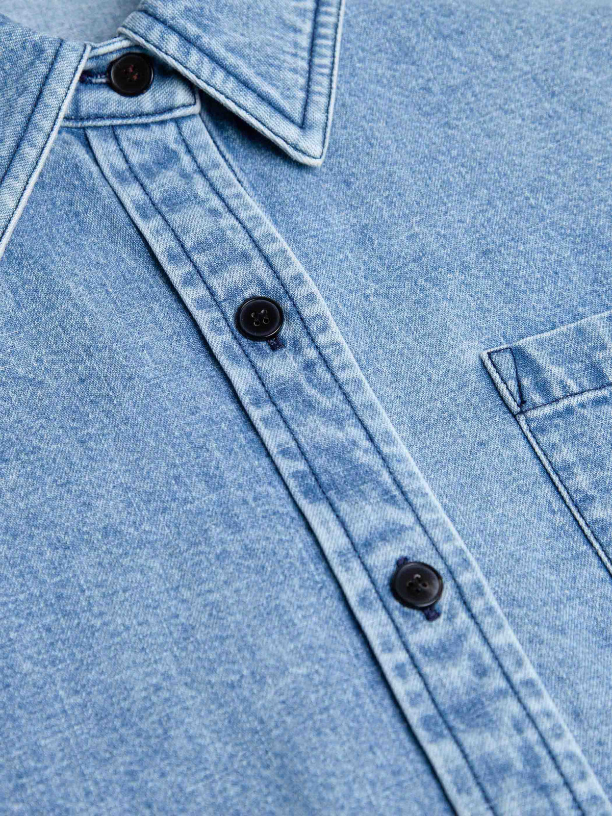 Lara Light Denim Button 
Down Top