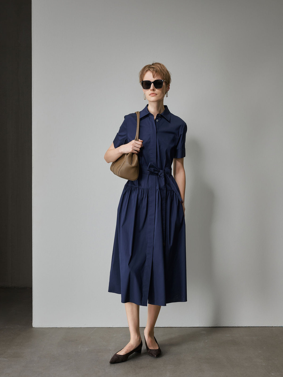 Chloe Navy Midi Dress