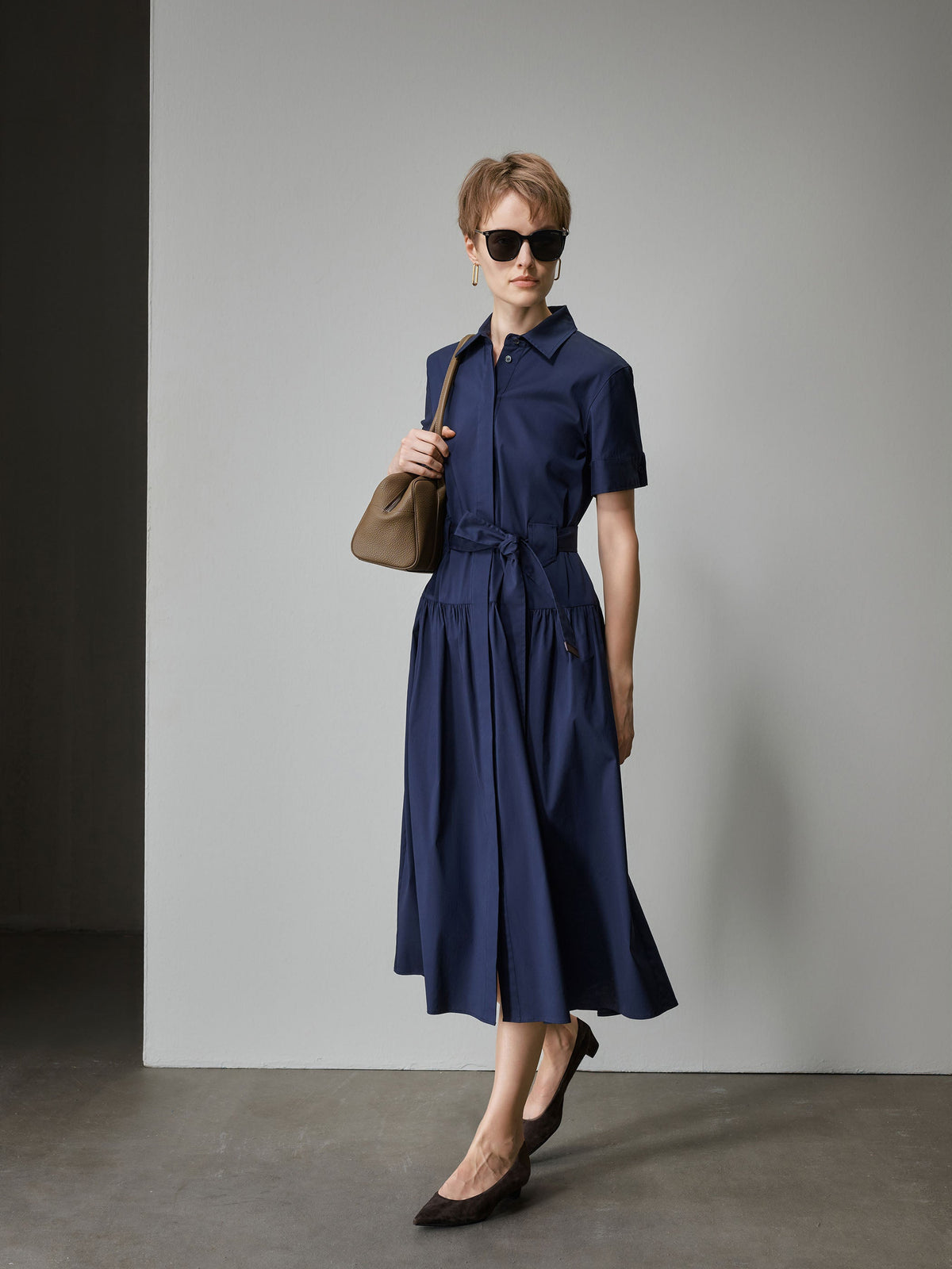 Chloe Navy Midi Dress