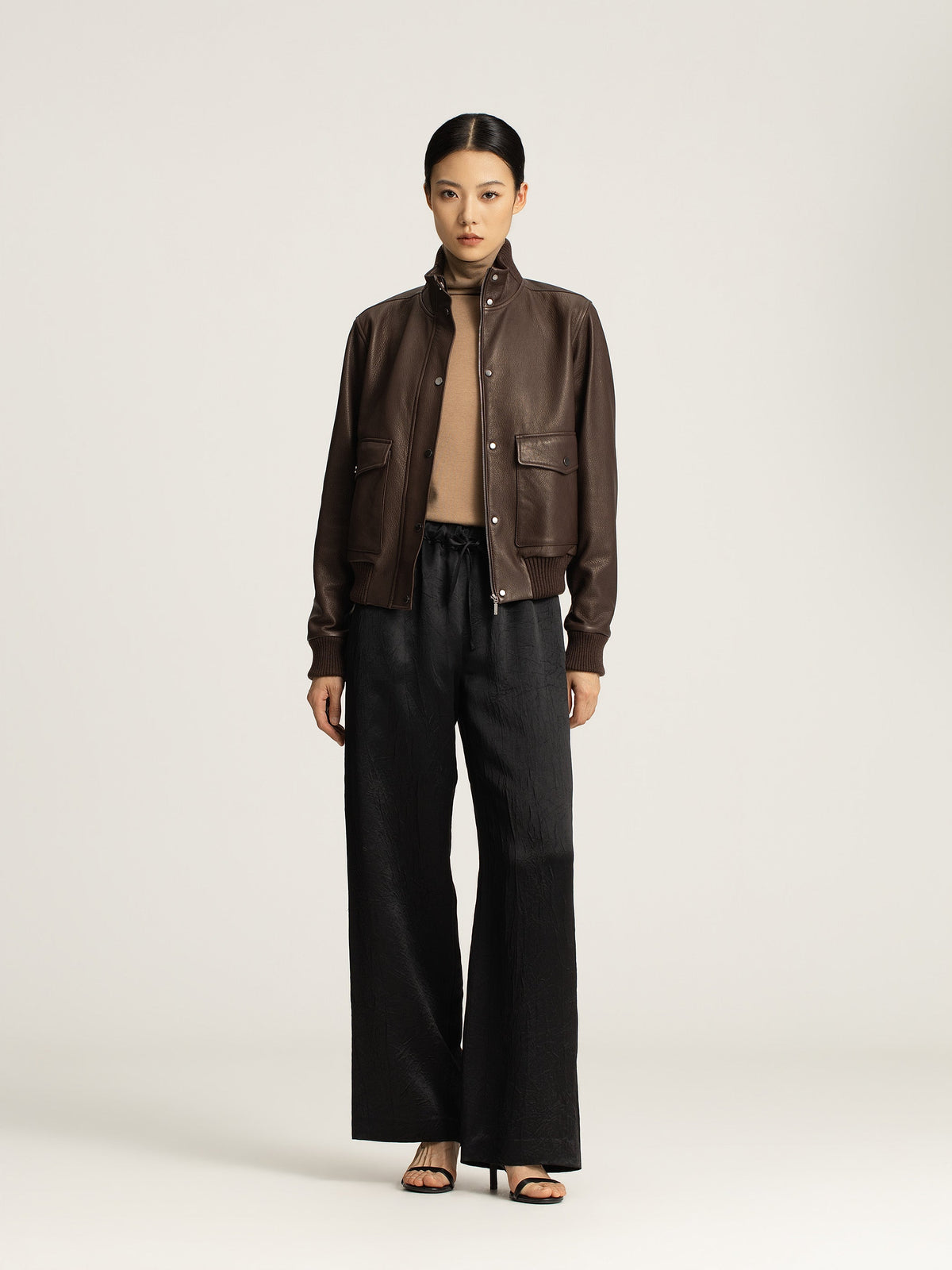 Nathi Goatskin Leather Bomber