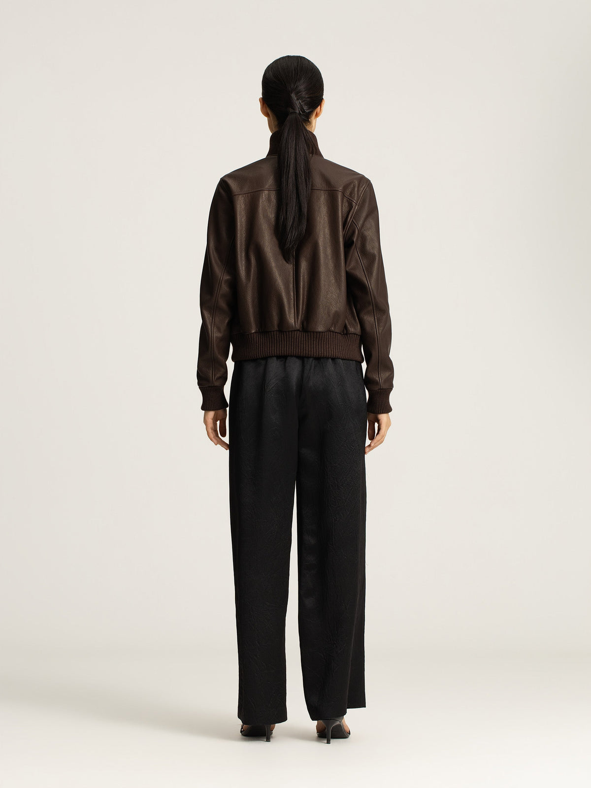 Nathi Goatskin Leather Bomber