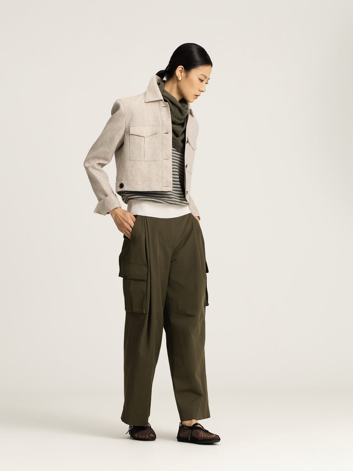 Elia Cropped Linen Jacket