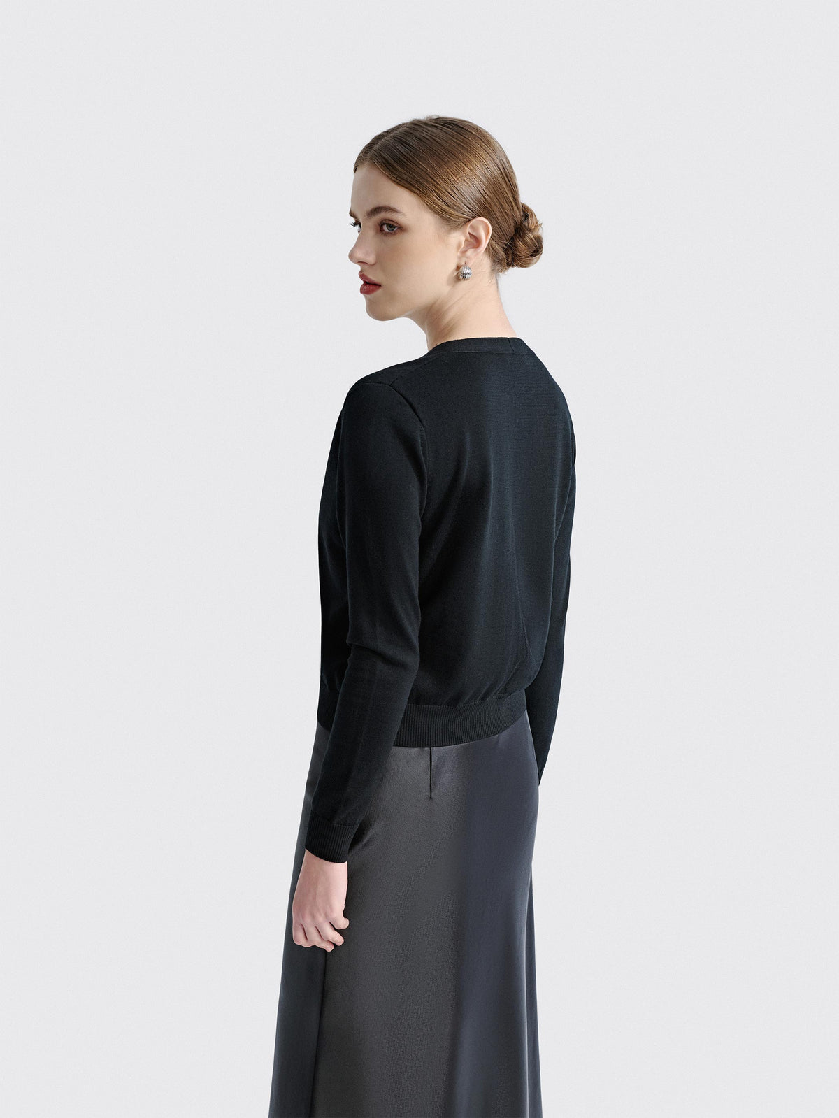 OPEN V-NECK BUTTON FRONT CARDIGAN