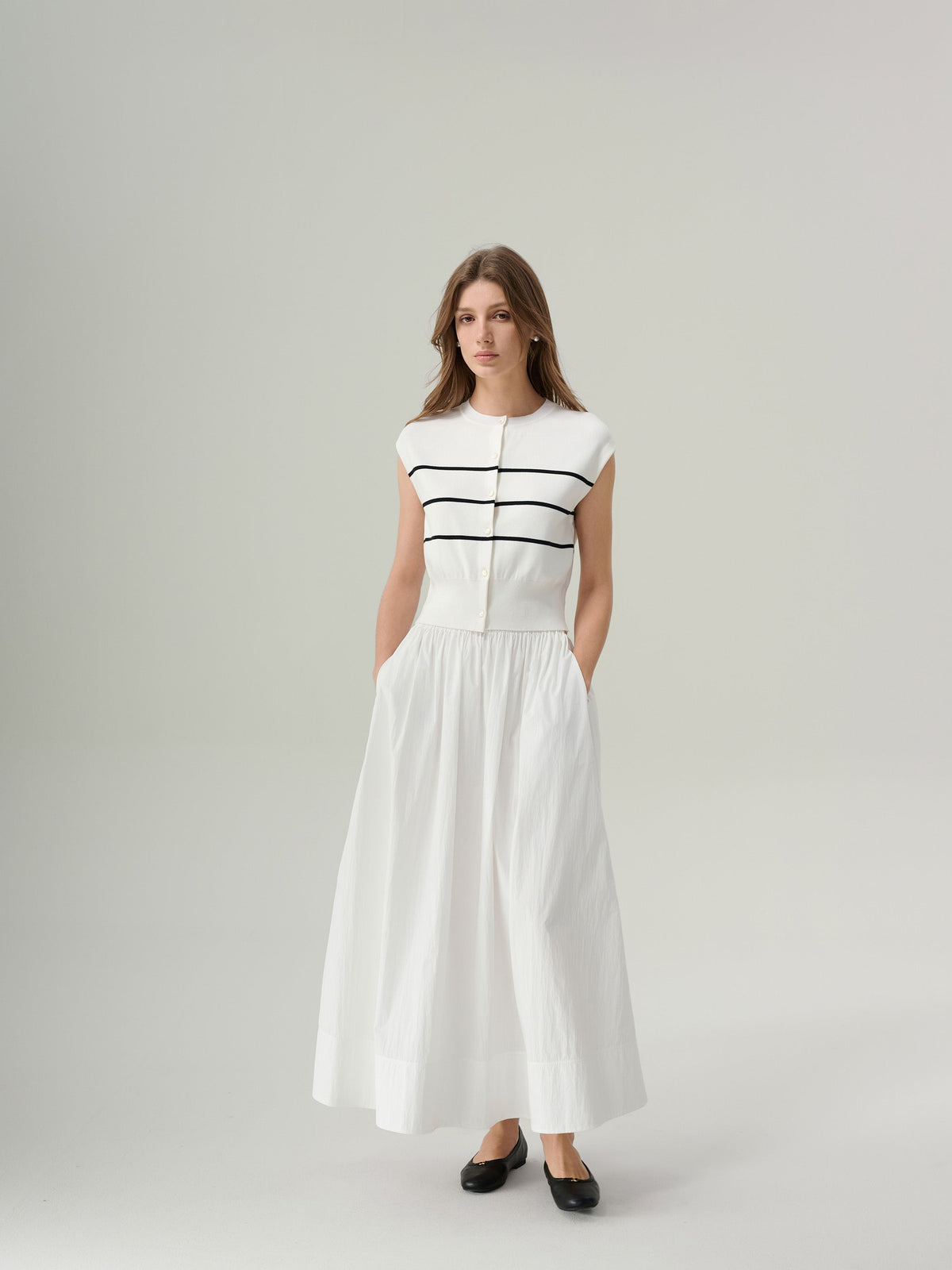 Lena Striped Button Up Top