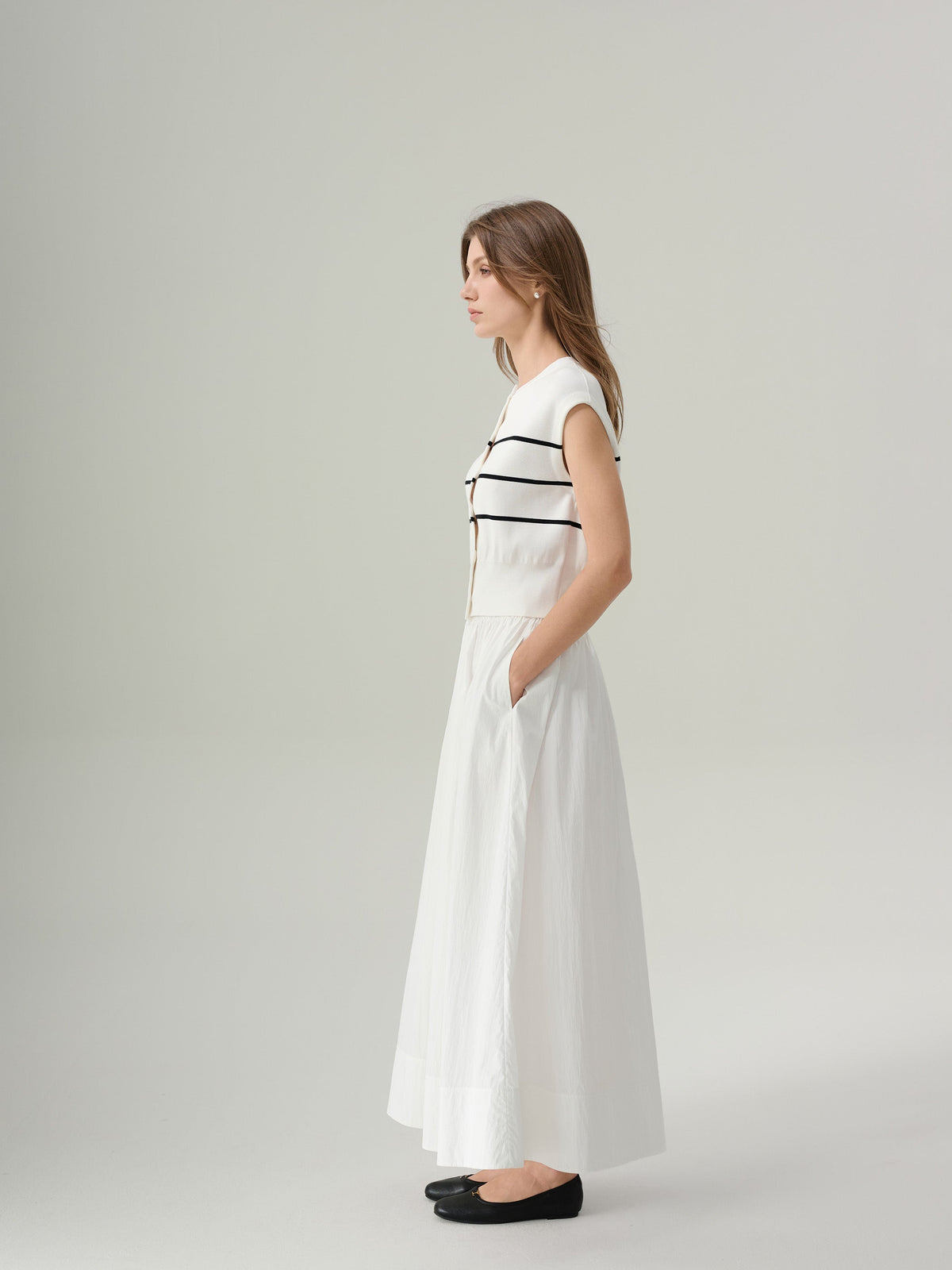 Lena Striped Button Up Top
