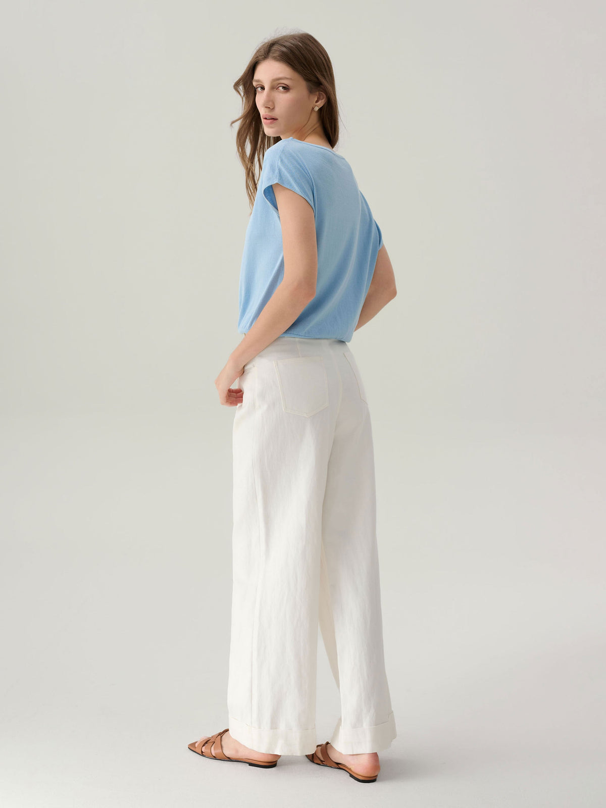 Lilia Cool Blue Silk Top