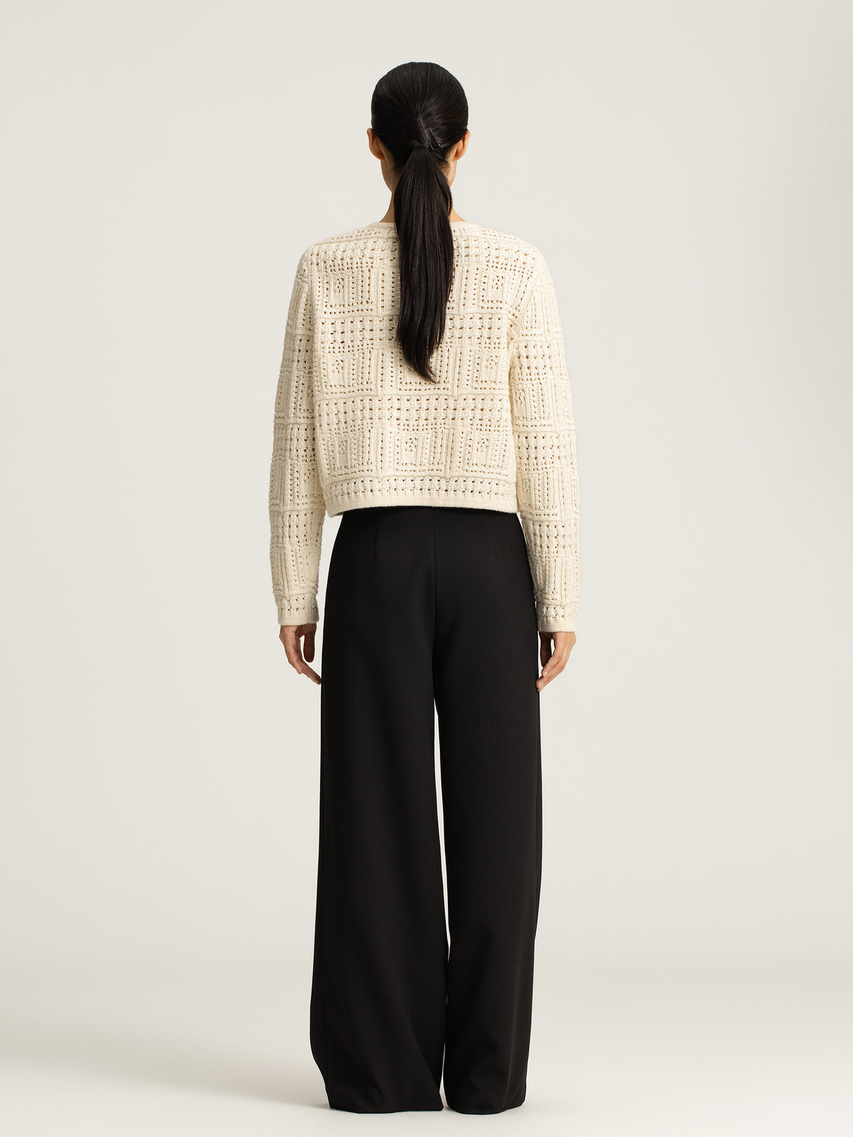 Thea Wool/Cashmere Crochet Cardigan