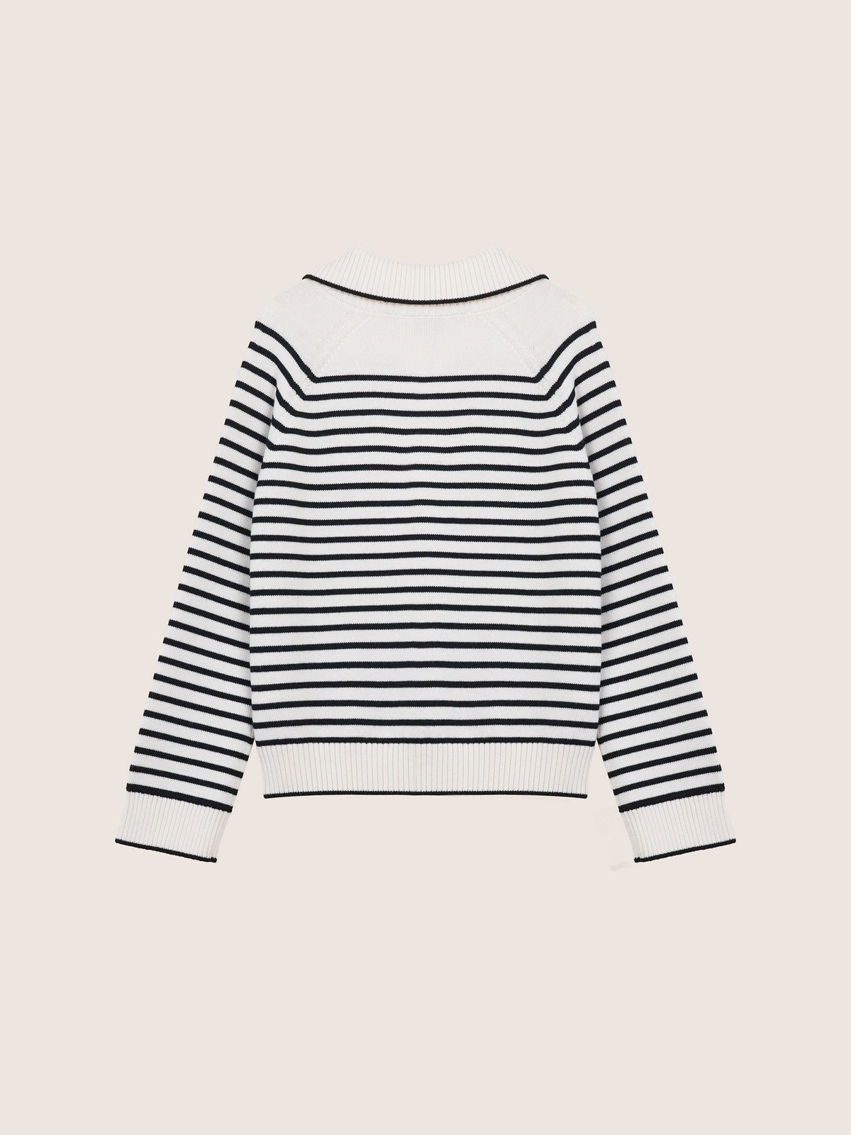 Ines Merino Stripe Quarter-Zip Knit