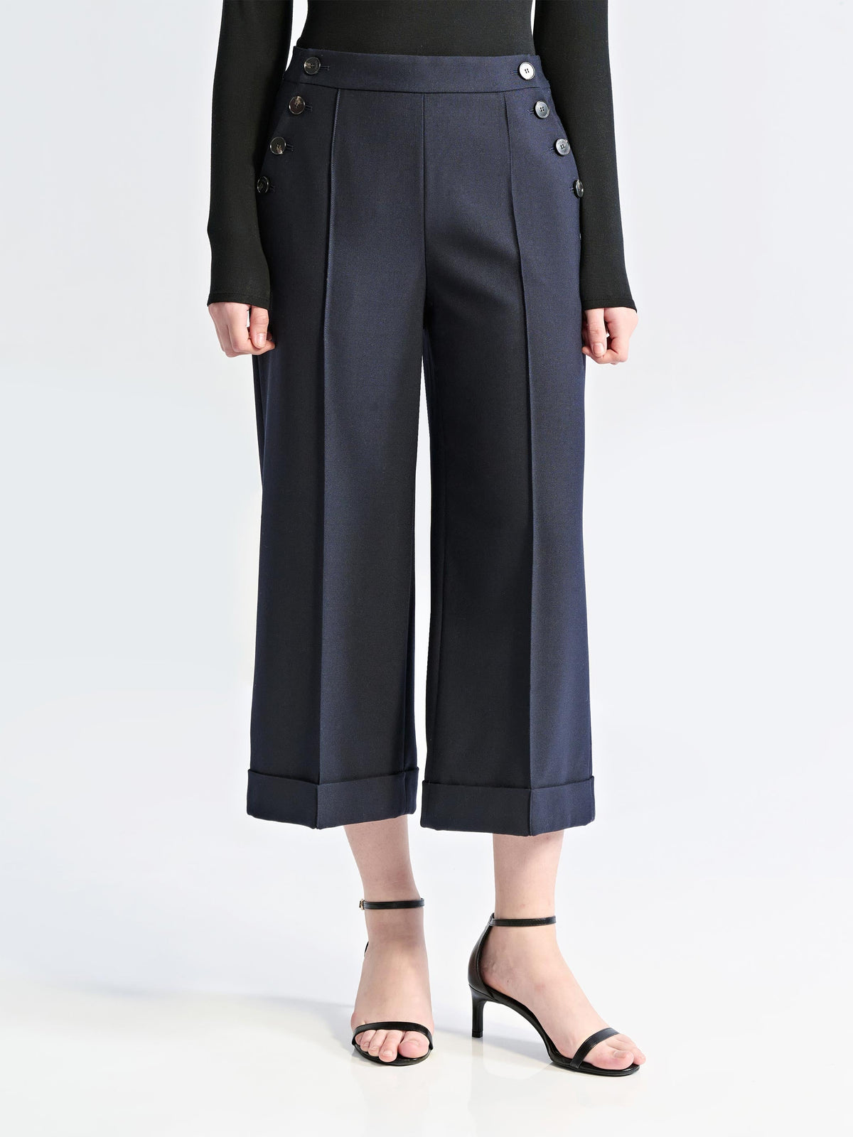SAVANNAH CLASSIC WOOL CROPPED TROUSERS