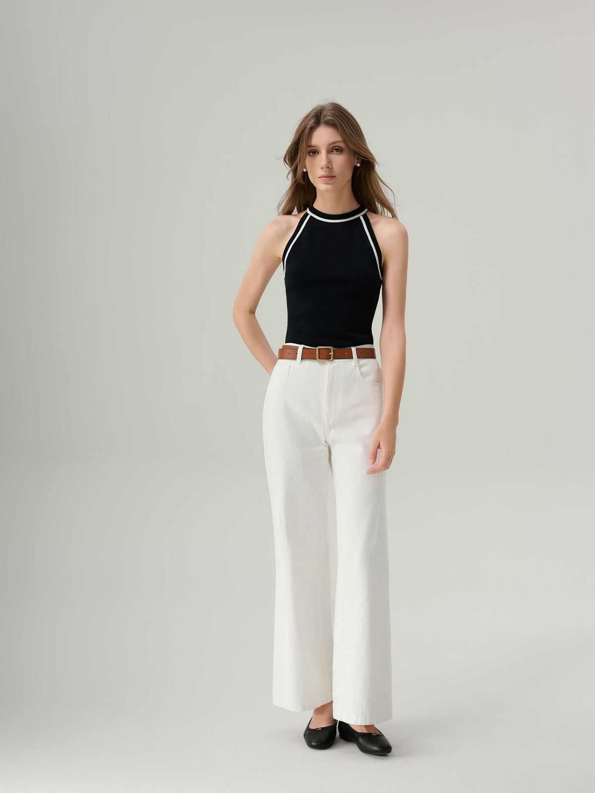 Eleanor White Wide Leg Jeans