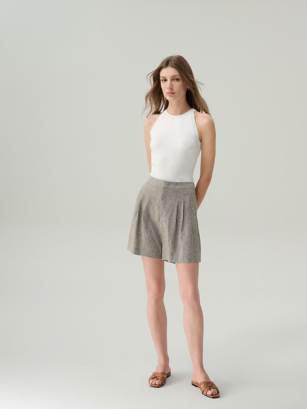Penelope High Waisted Linen Shorts