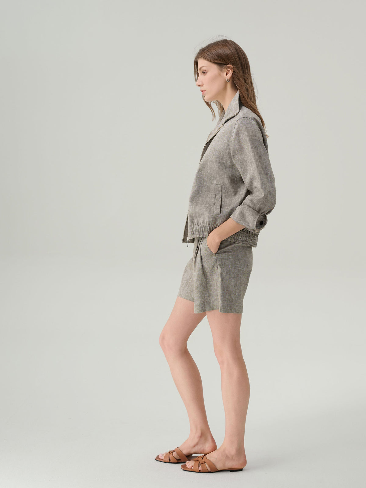 Penelope High Waisted Linen Shorts