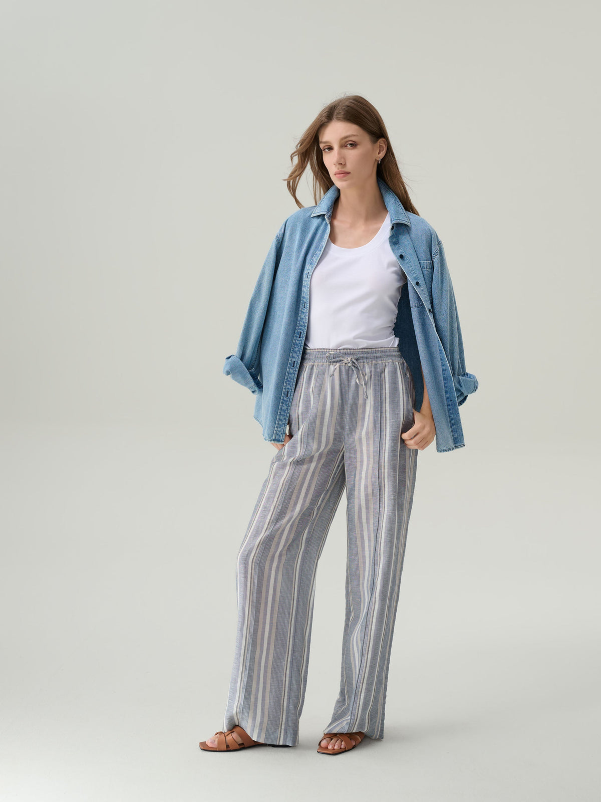Frida Striped Linen Pants