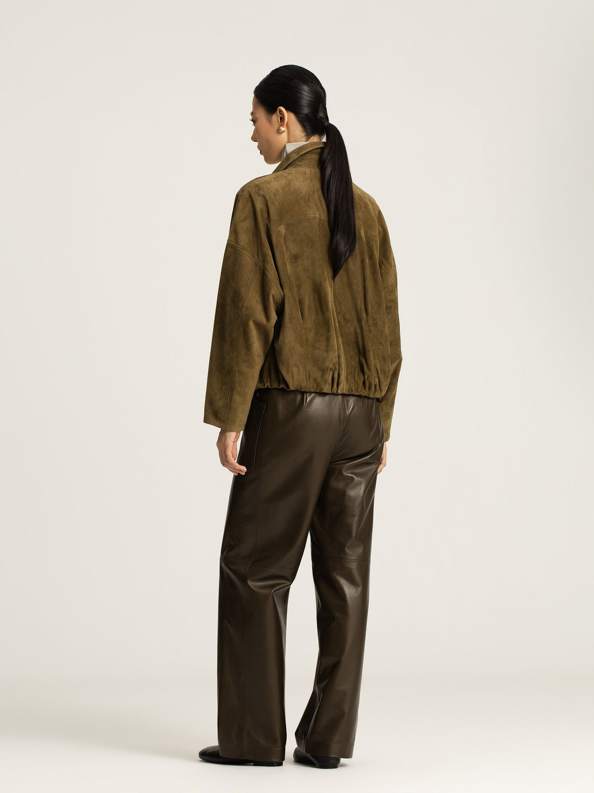 Greer Lambskin Wide-Leg Trousers