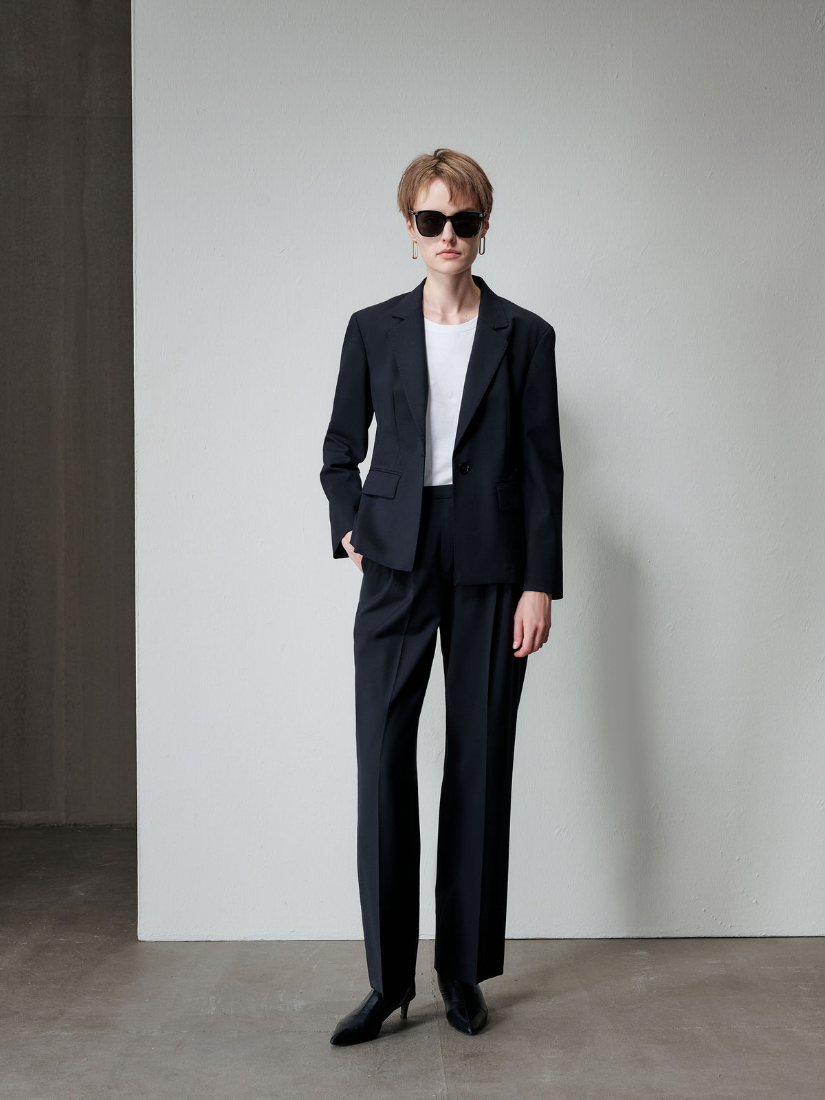 Martin Wide Leg Wool Trousers