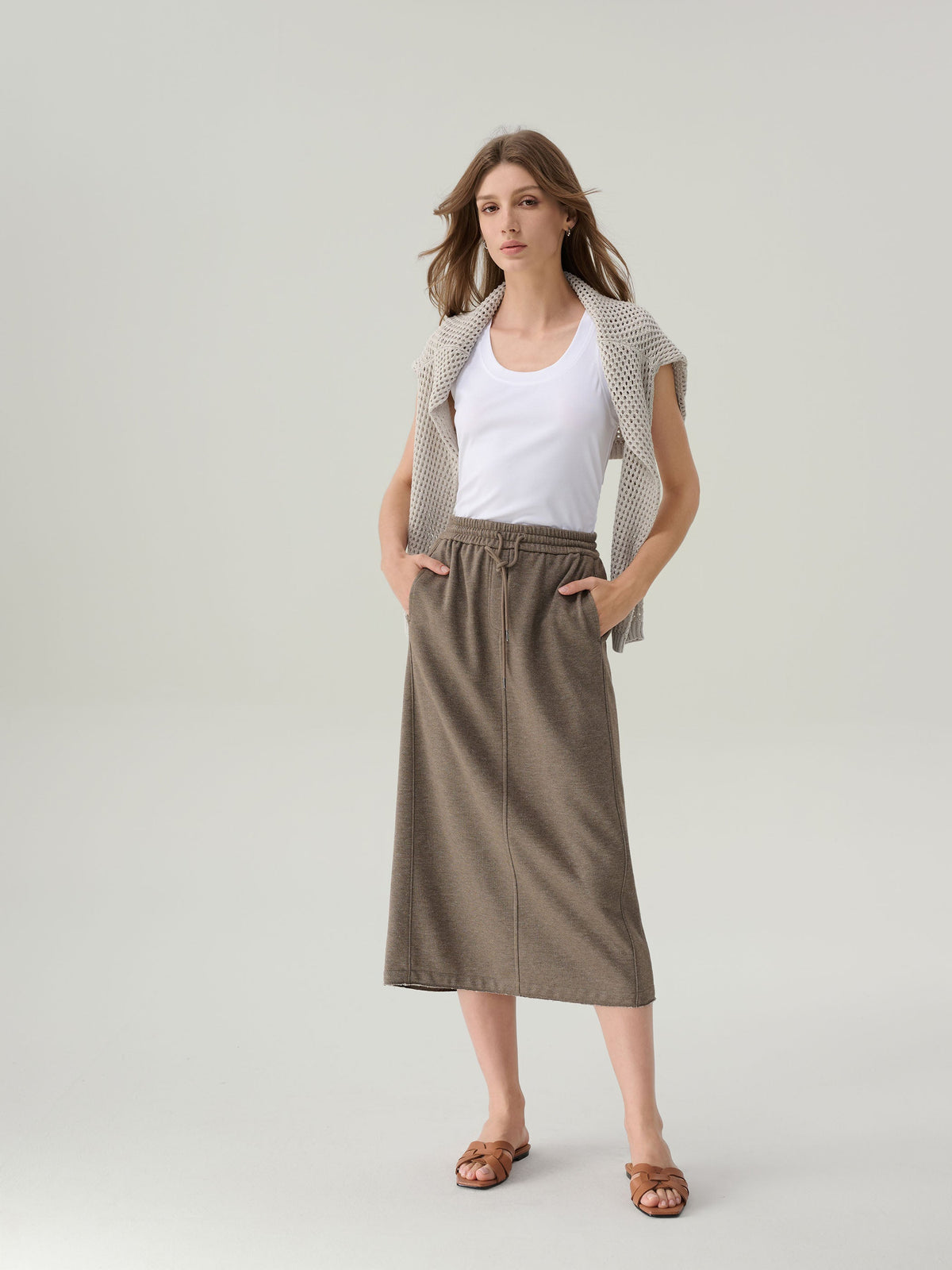 Vienna Cotton Midi Skirt