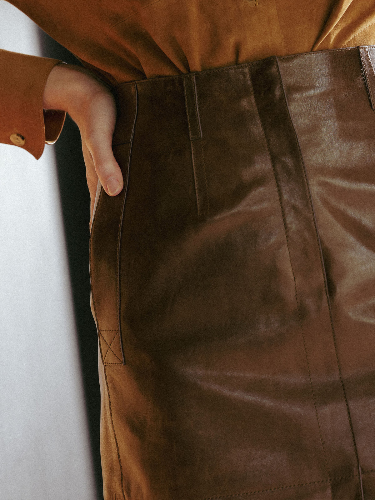 Arden Leather Pencil Skirt