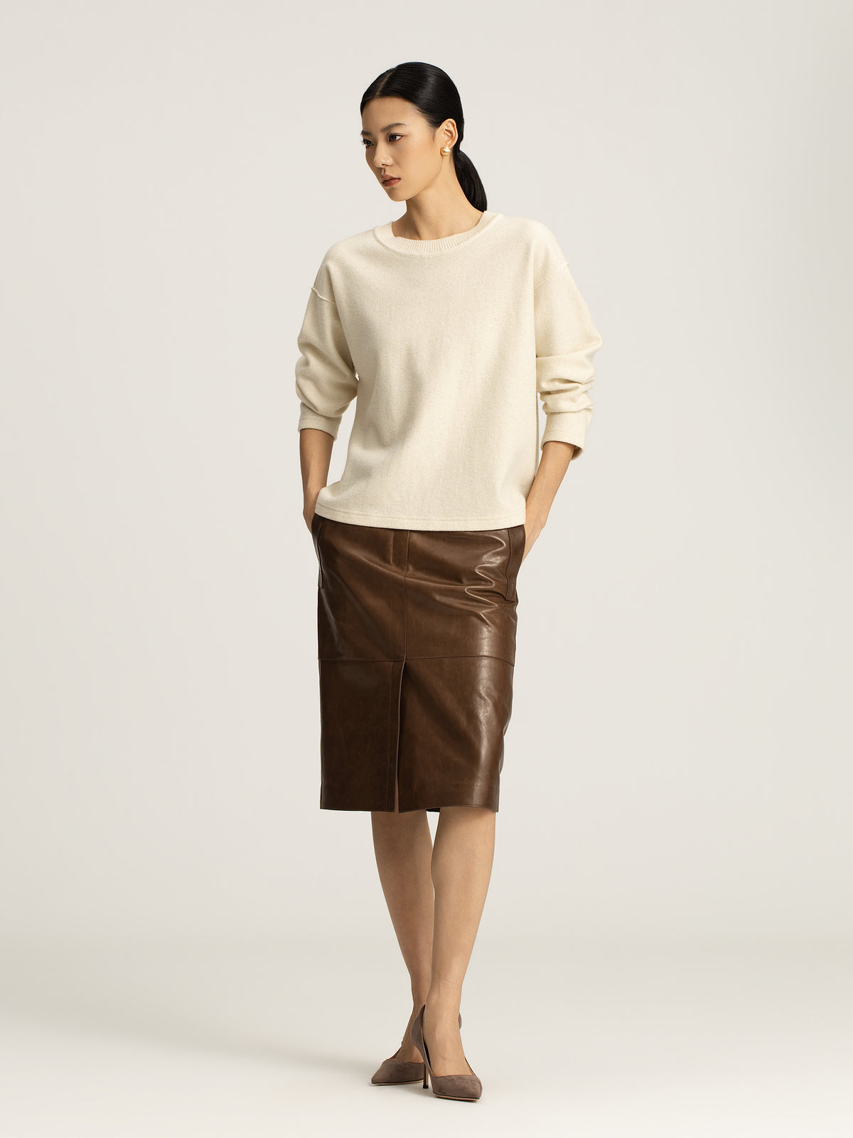 Arden Leather Pencil Skirt