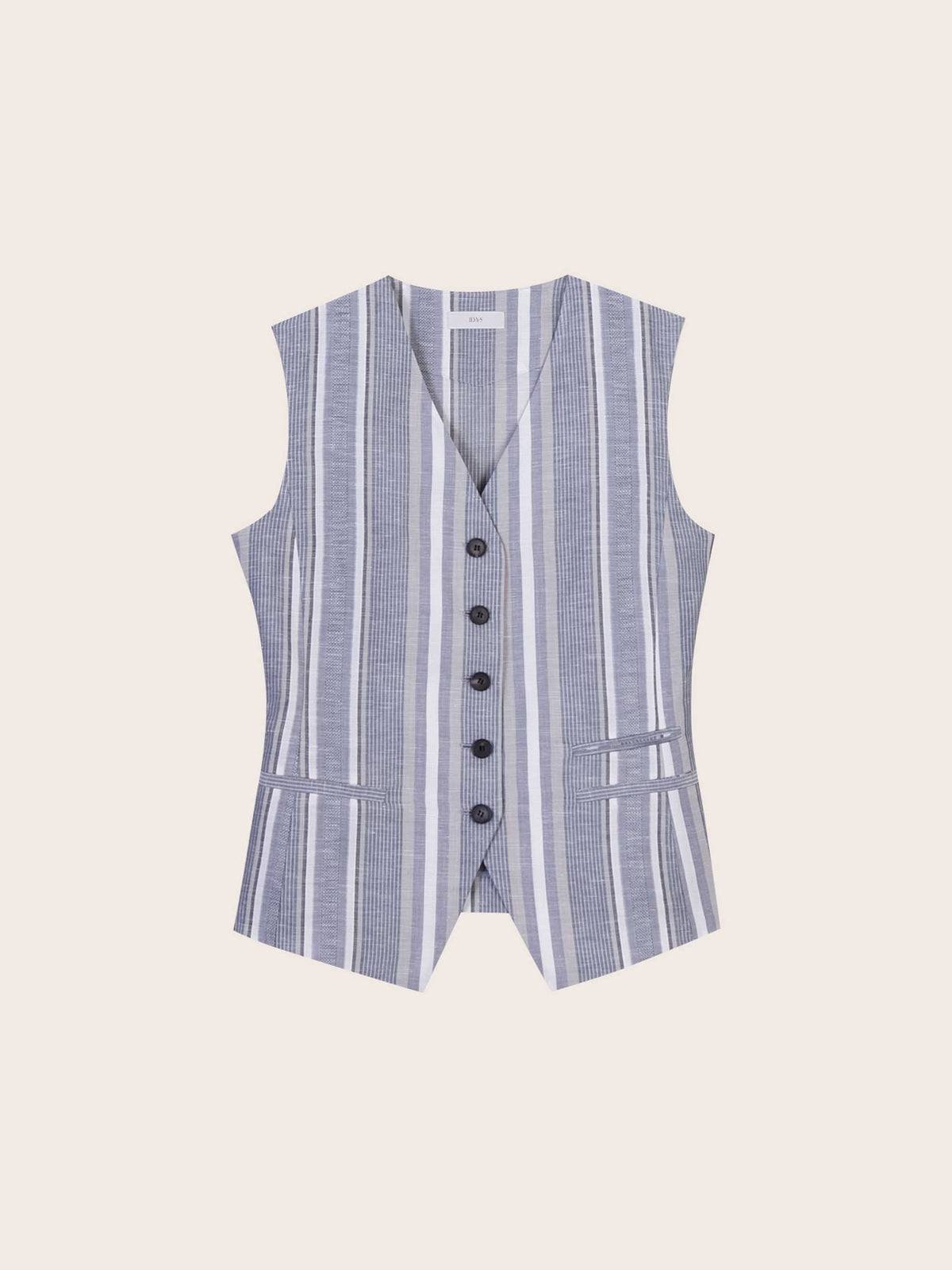 Joan Striped Linen Vest