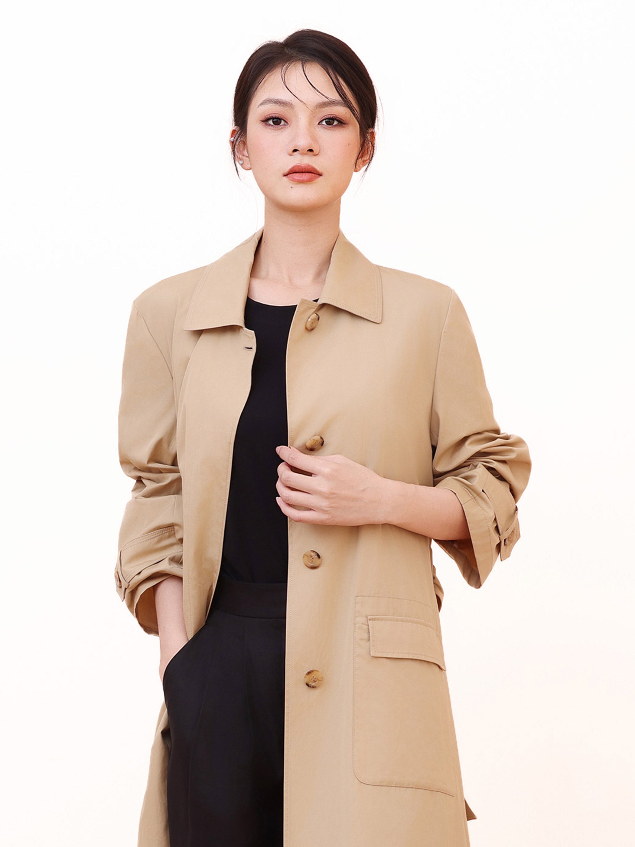 SUPER LIGHTWEIGHT COTTON TRENCH COAT | Women's Designer Suits in