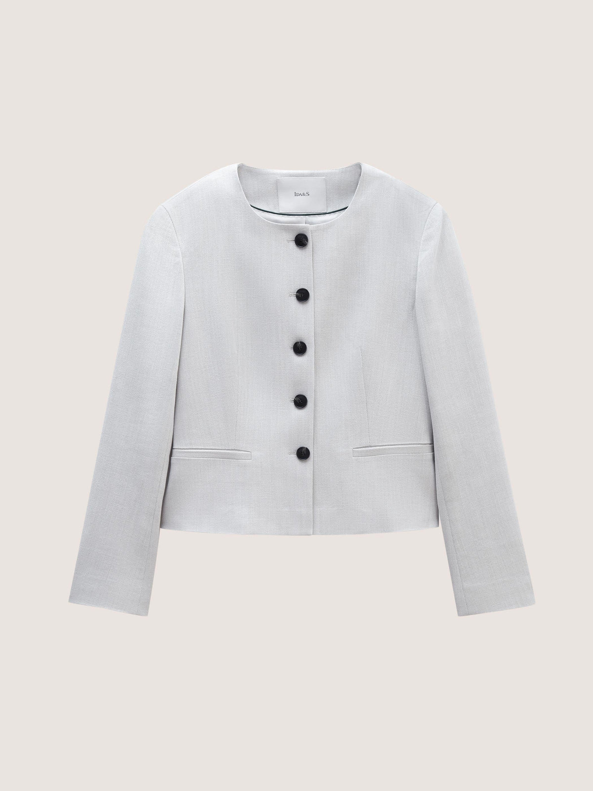 COLLARLESS BUTTONED SUIT JACKET - TEST