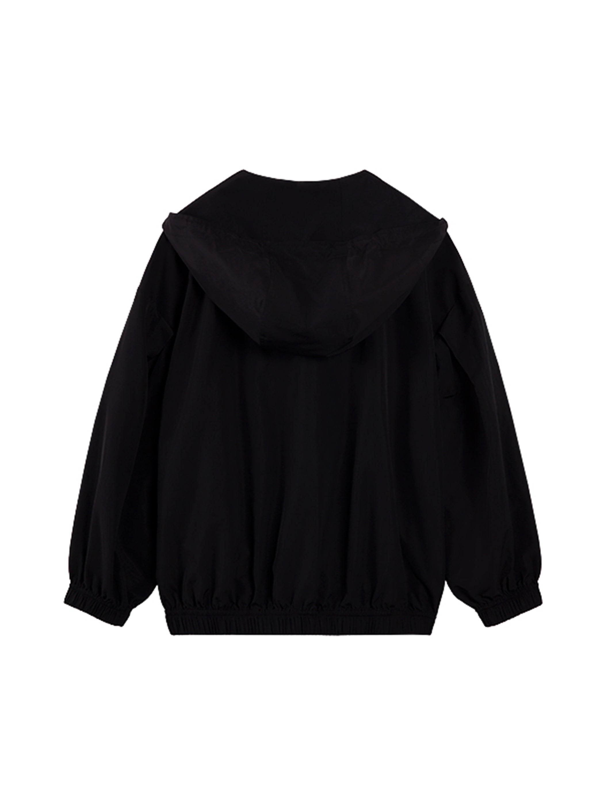 RELAXED DROPPED SHOULDER BOMBER JACKET W/ HOOD | Women's