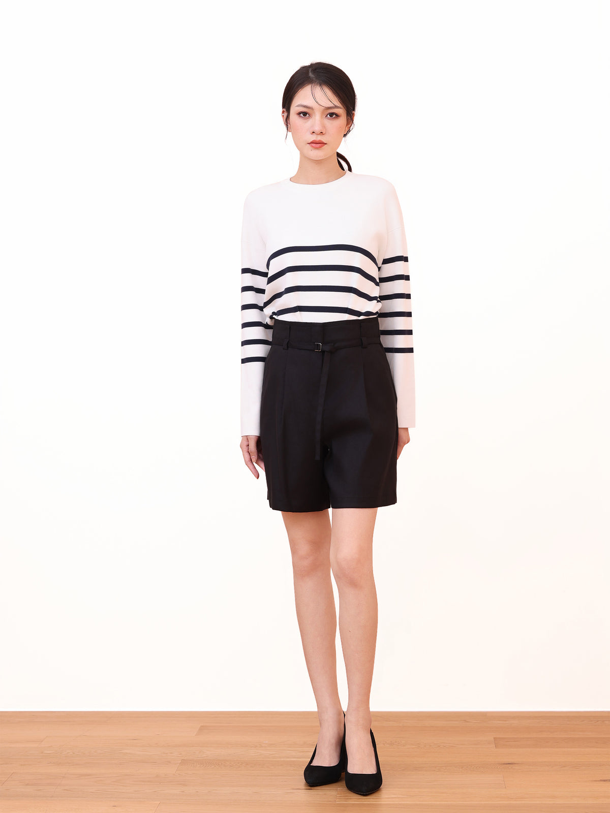 OVERSIZED CREW NECK STRIPED SWEATER