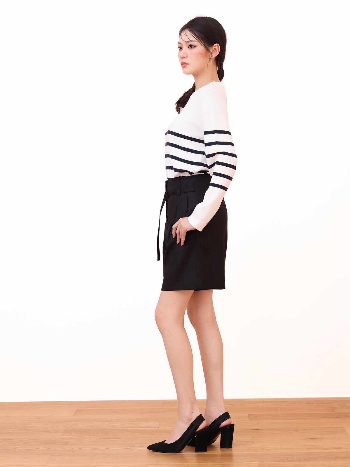 OVERSIZED CREW NECK STRIPED SWEATER